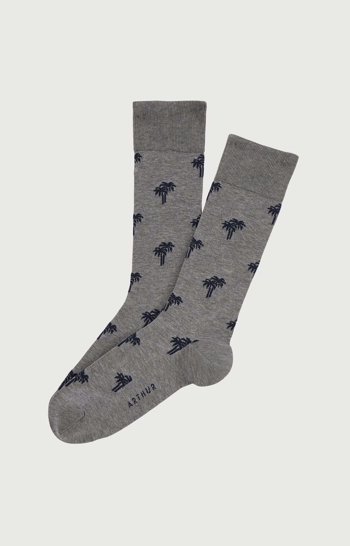 arthur-bob-palmier-chaussettes-fil-d-cosse-gris-40-46 image 1