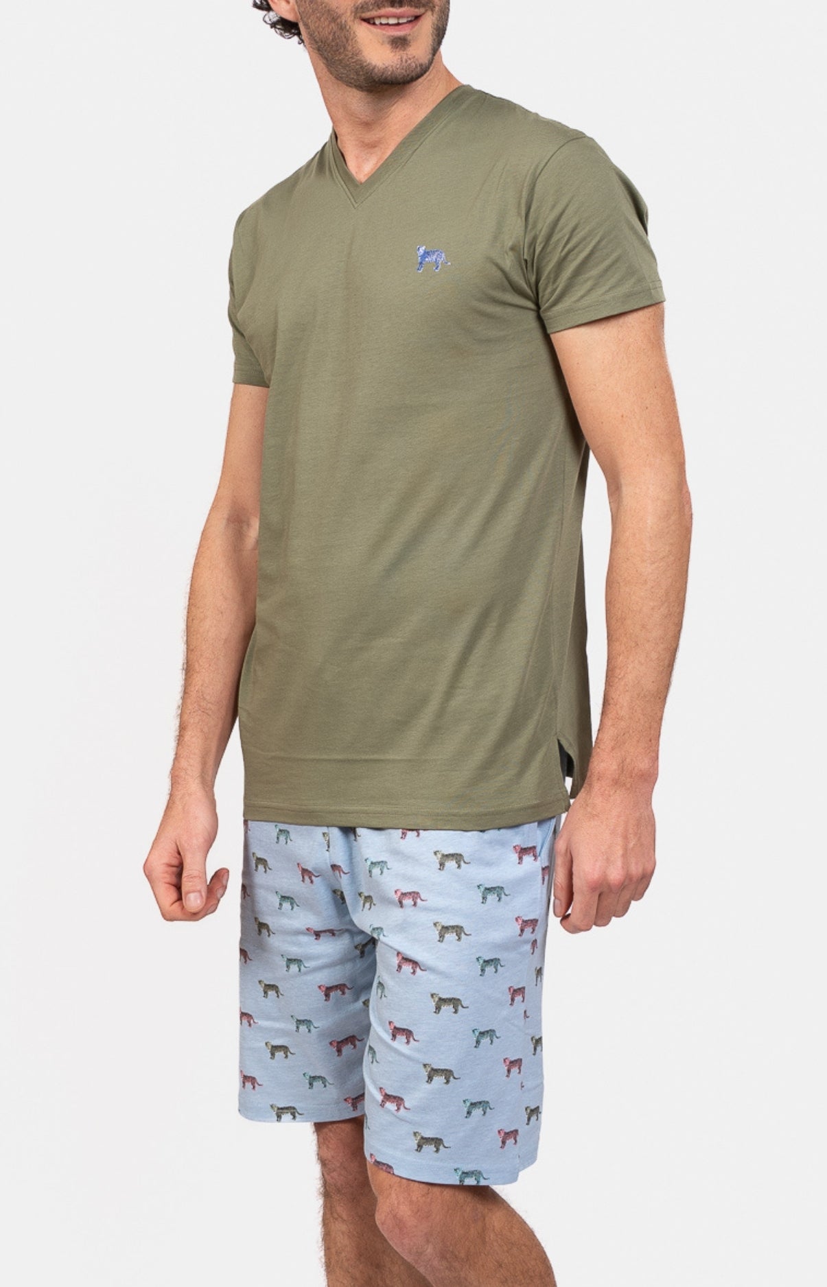 arthur-bob-pyjashort-gu-pard-pyjama-homme-ciel-coton image 5