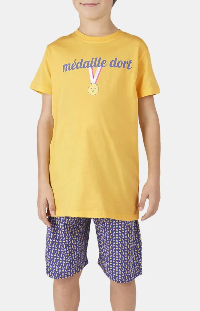 arthur-bob-pyjashort-m-daille-dort-bleu-coton-bio image 1