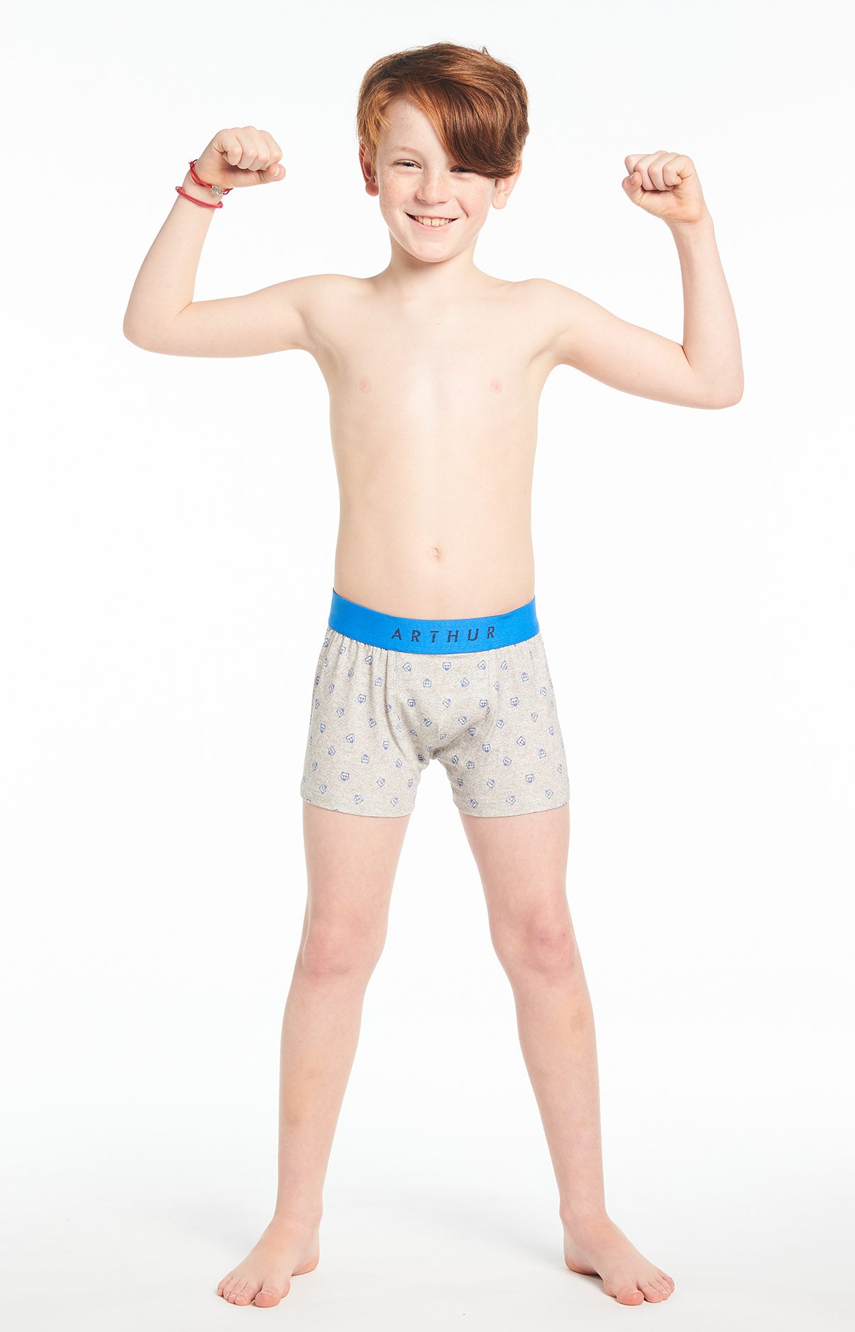 arthur-bob-logo-boxer-enfant-gris-6-8-coton-bio image 1