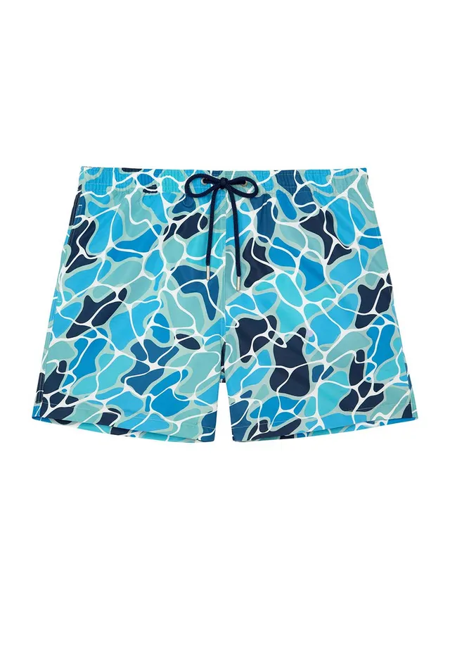 hom-alain-beach-boxer-bain-homme-bleu-polyester-taille-m image 1