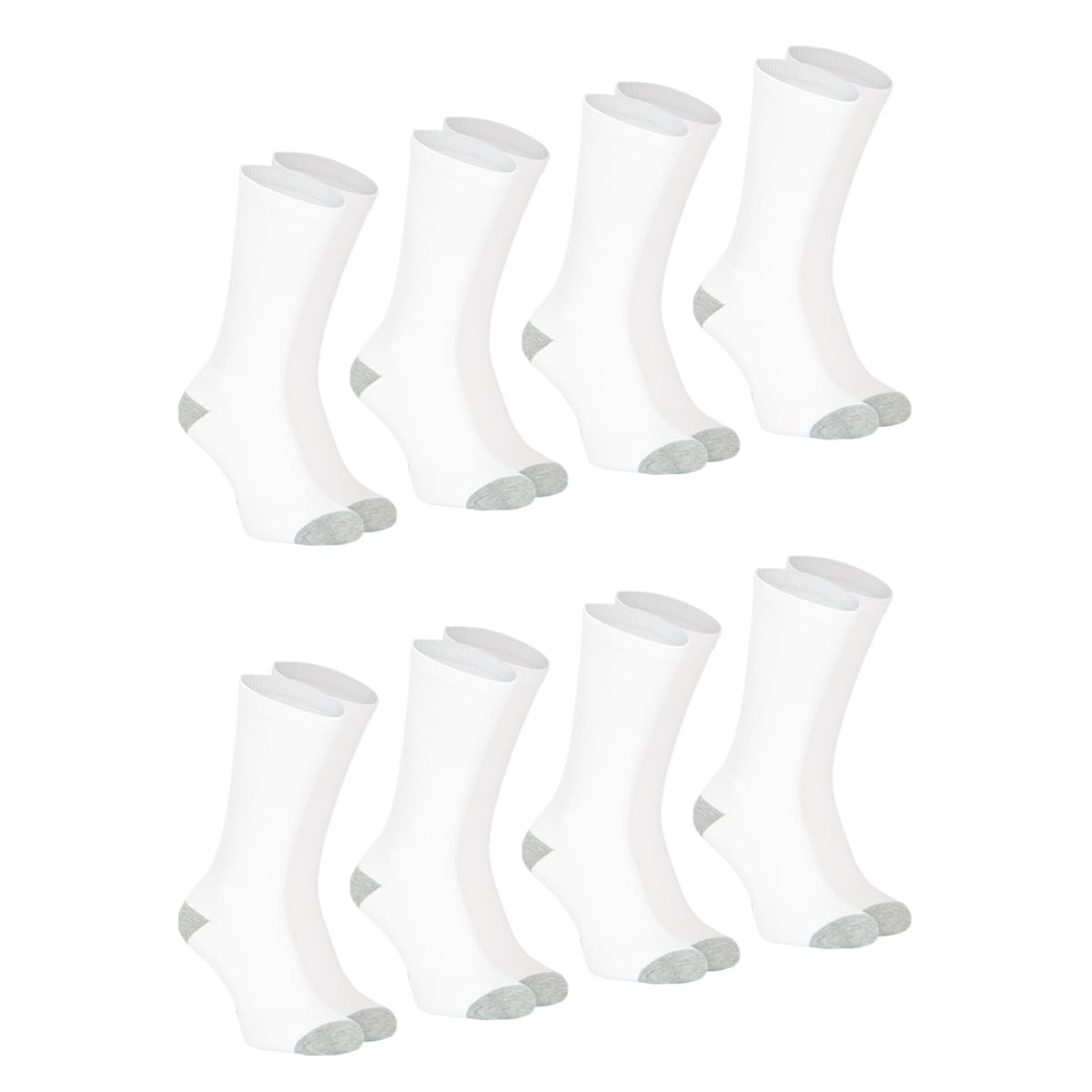 athena-ecopack-lot-8-chaussettes-homme-39-42-blanc-gris image 1
