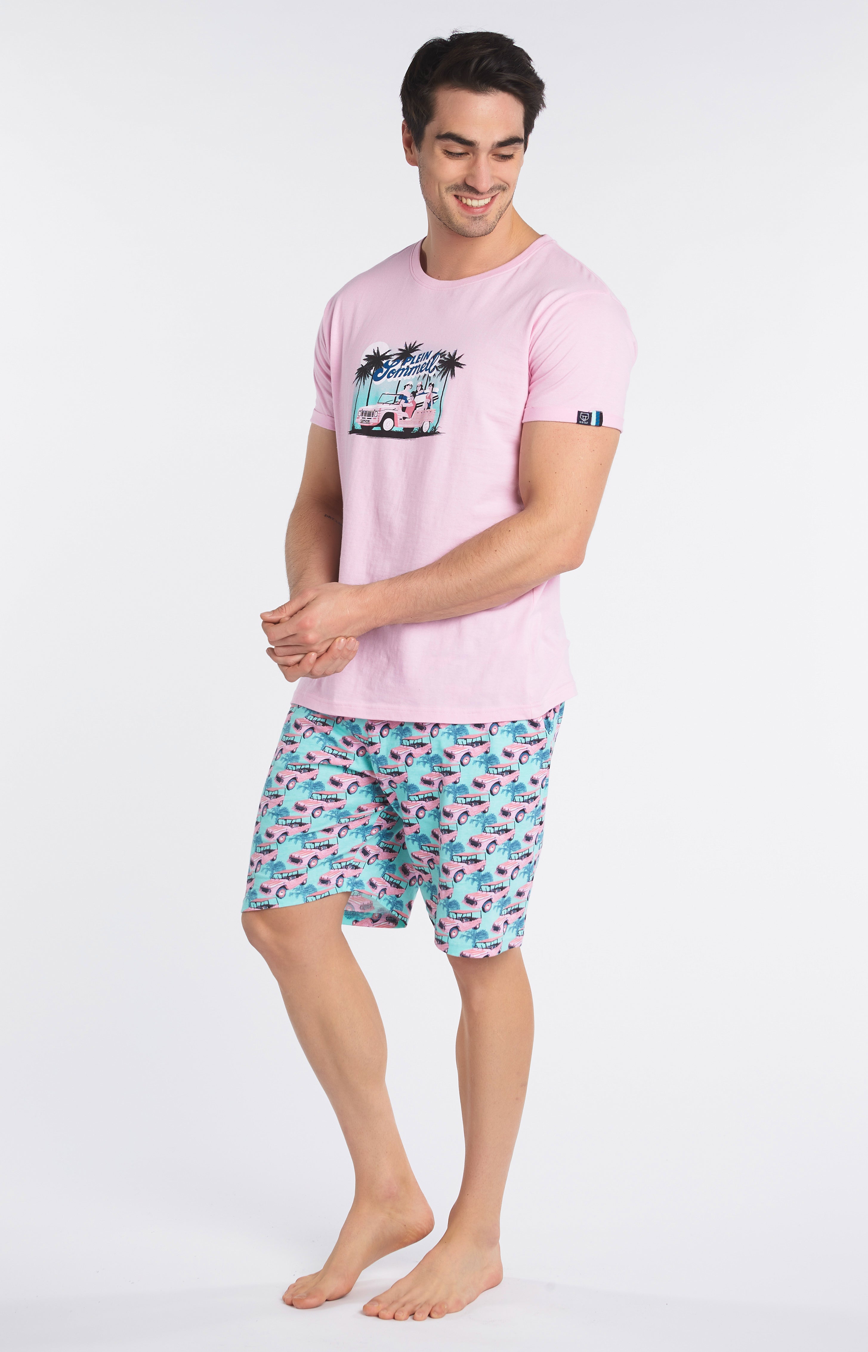 arthur-bob-mehari-pyjashort-coton-bio-homme-rose image 4
