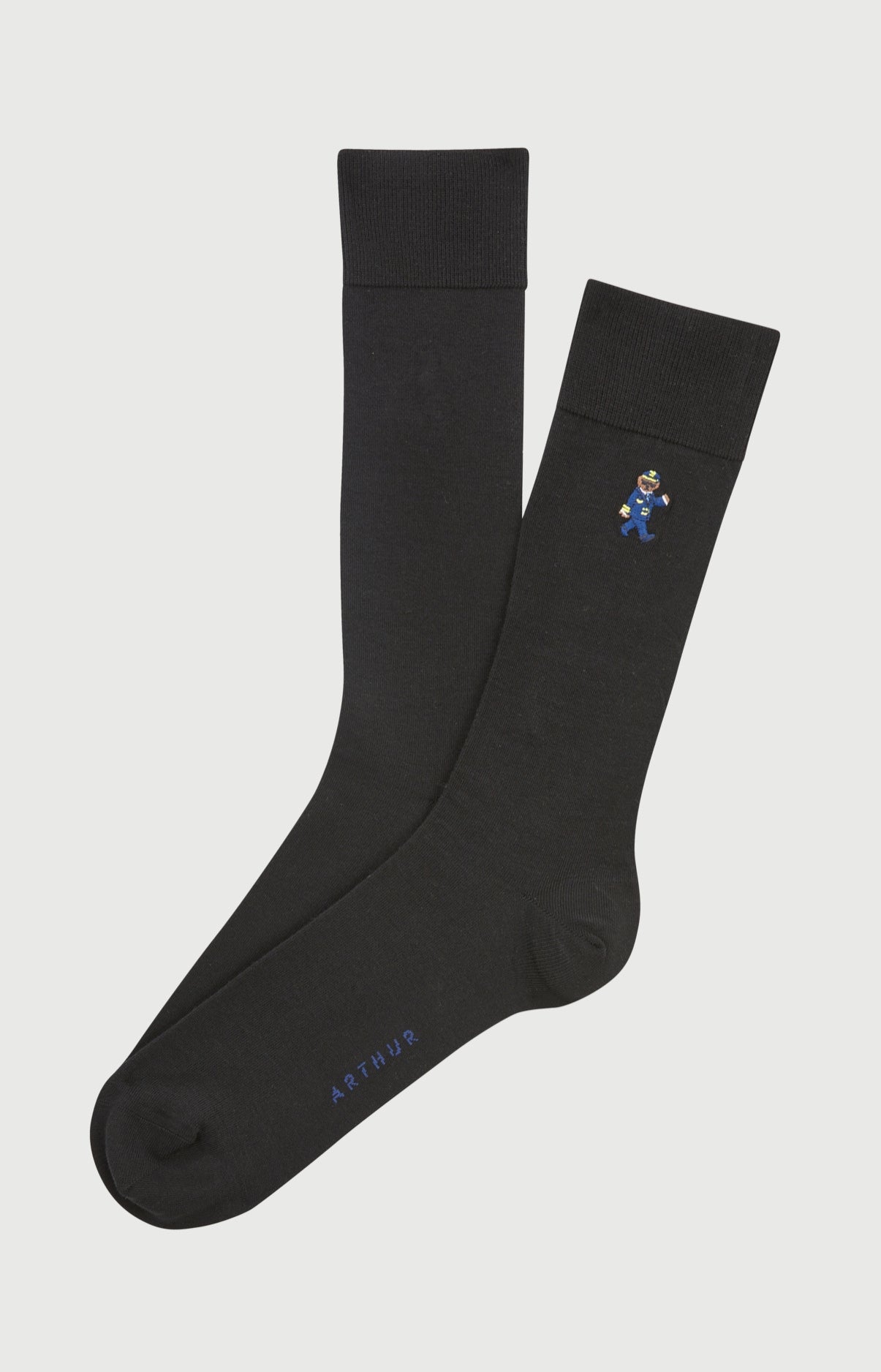 arthur-bob-pilote-de-lit-chaussettes-coton-noir image 1