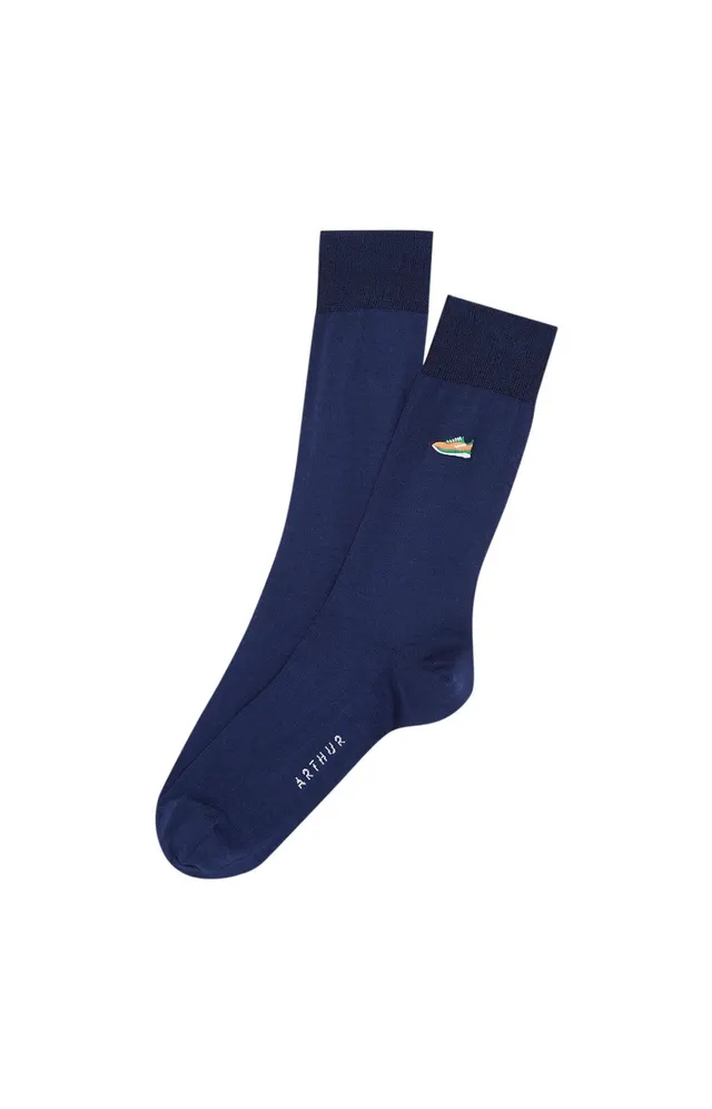 arthur-bob-sneakers-chaussettes-homme-marine-40-46-fil-d-cosse image 1