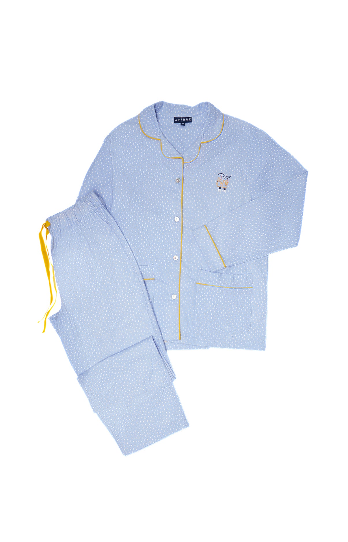 arthur-bob-rain-pyjama-femme-ciel-coton-boutonn image 3