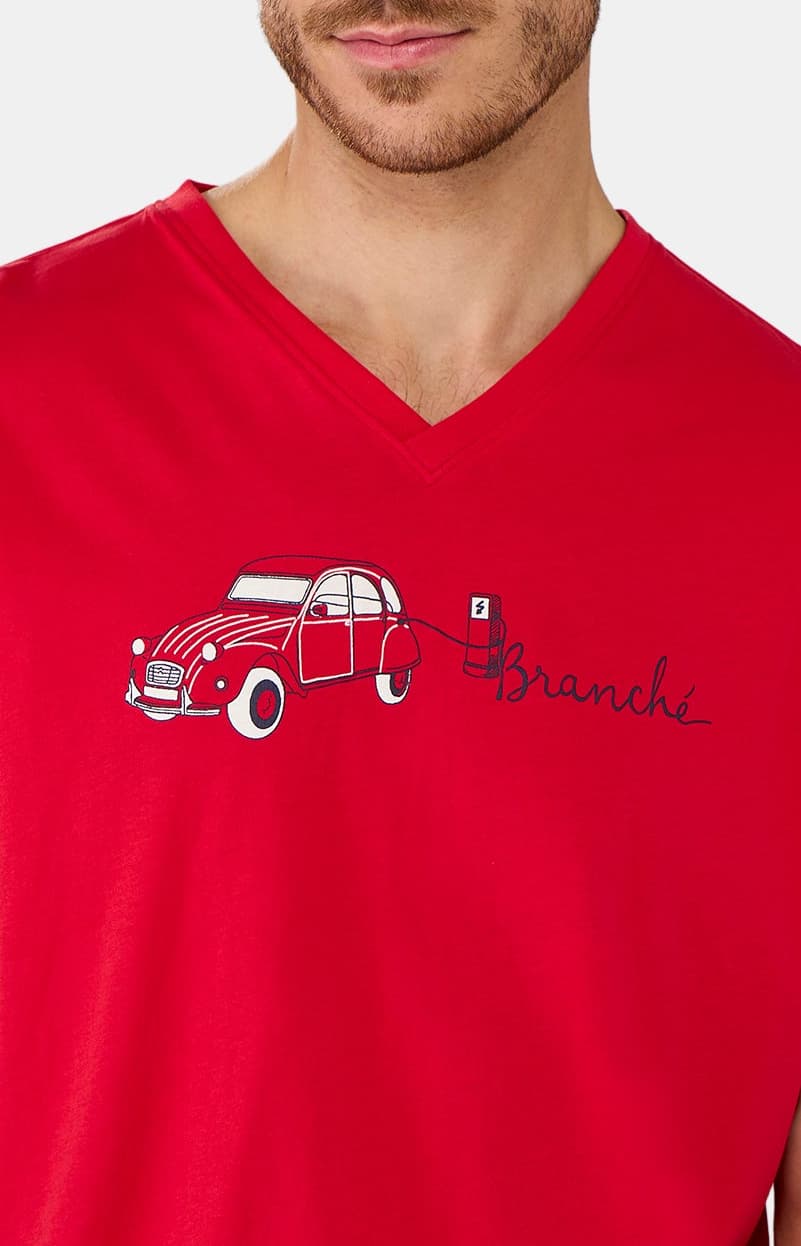 arthur-bob-2cv-branch-pyjashort-rouge-coton-bio image 2