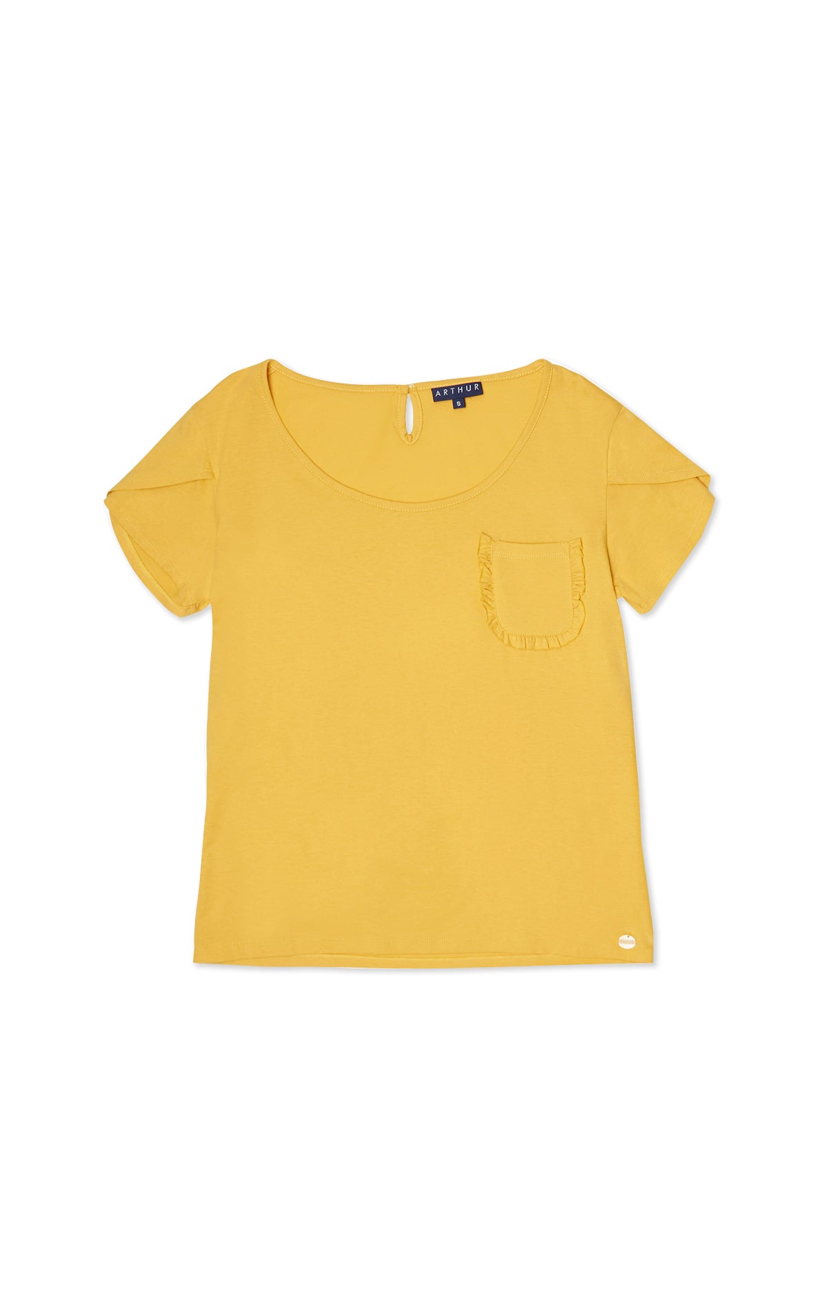 arthur-bob-tee-shirt-uni-ocre-coton-bio-femme image 5