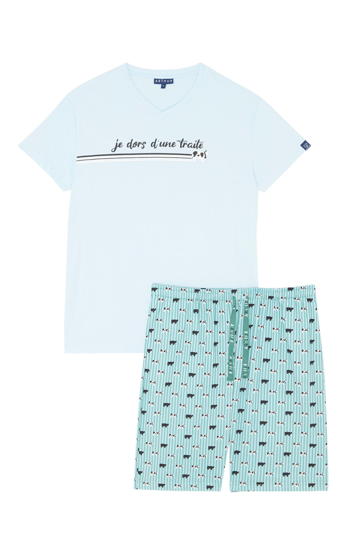 arthur-bob-meeuuh-pyjashort-coton-bio-vert-homme image 2