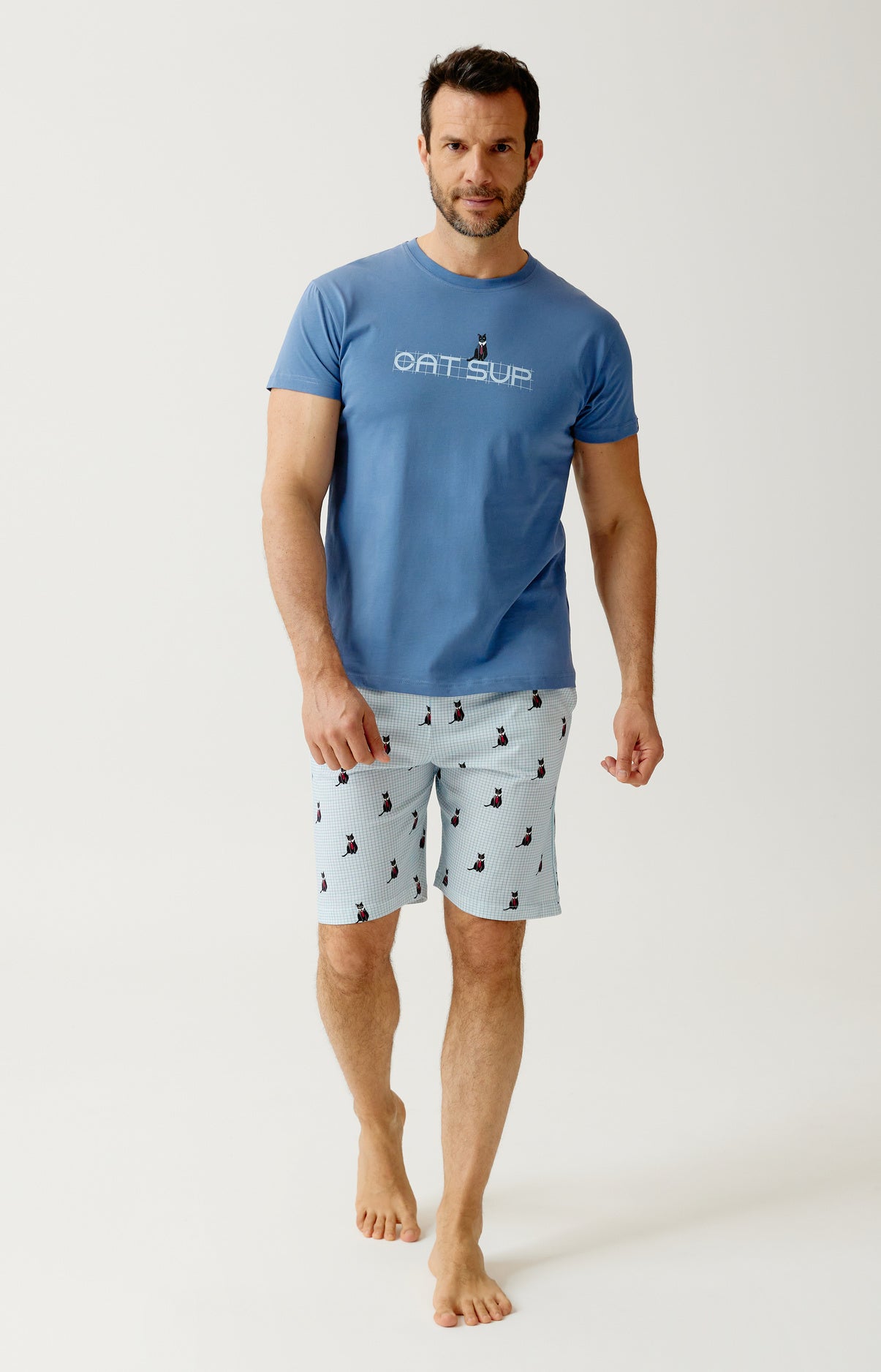 arthur-bob-pyjashort-coton-bio-cat-sup-ciel image 1