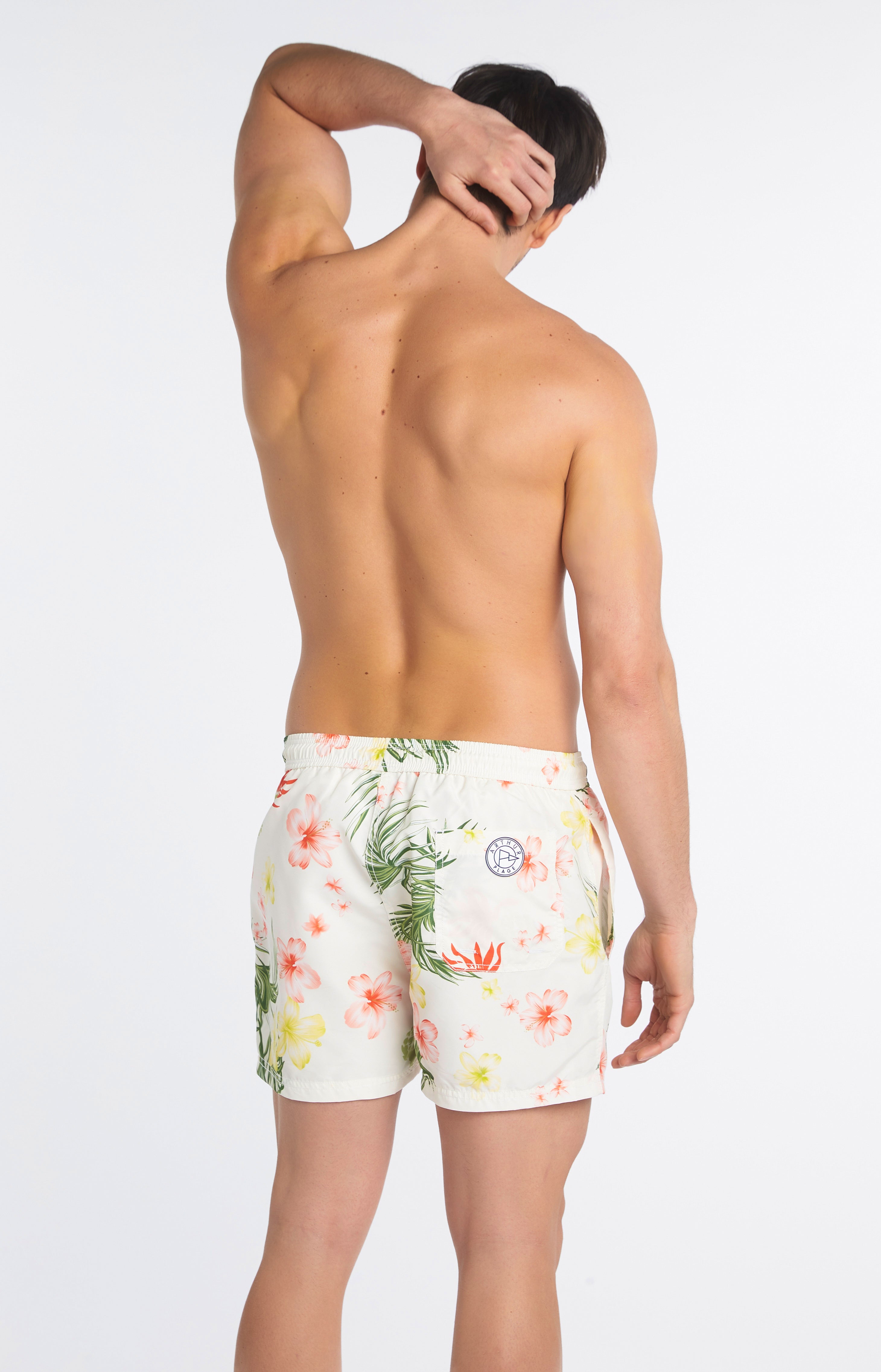 arthur-bob-hibiscus-short-bain-homme-ivoire-floral image 7