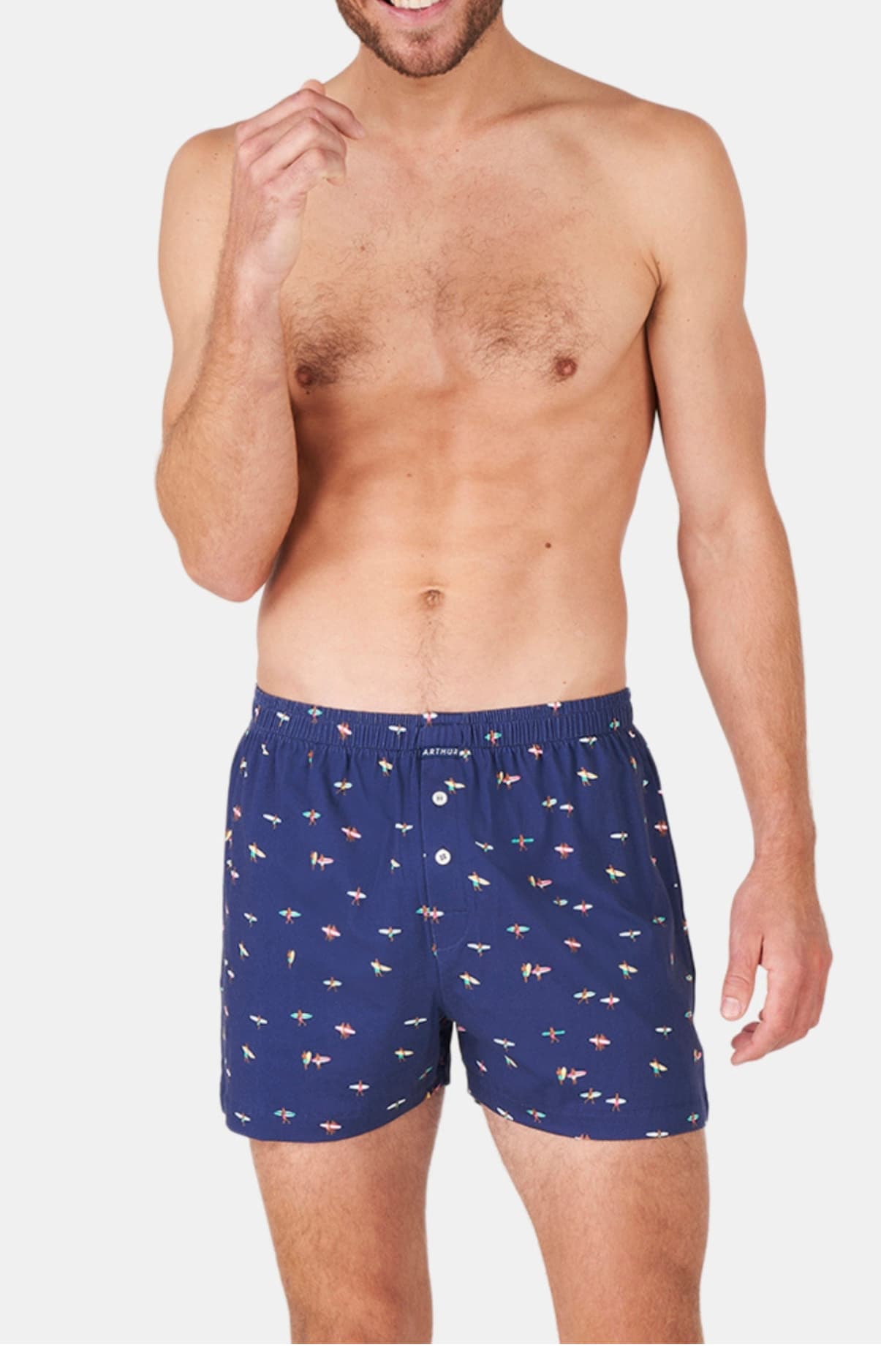 arthur-le-club-surf-cale-on-de-nuit-marine-coton-bio image 2