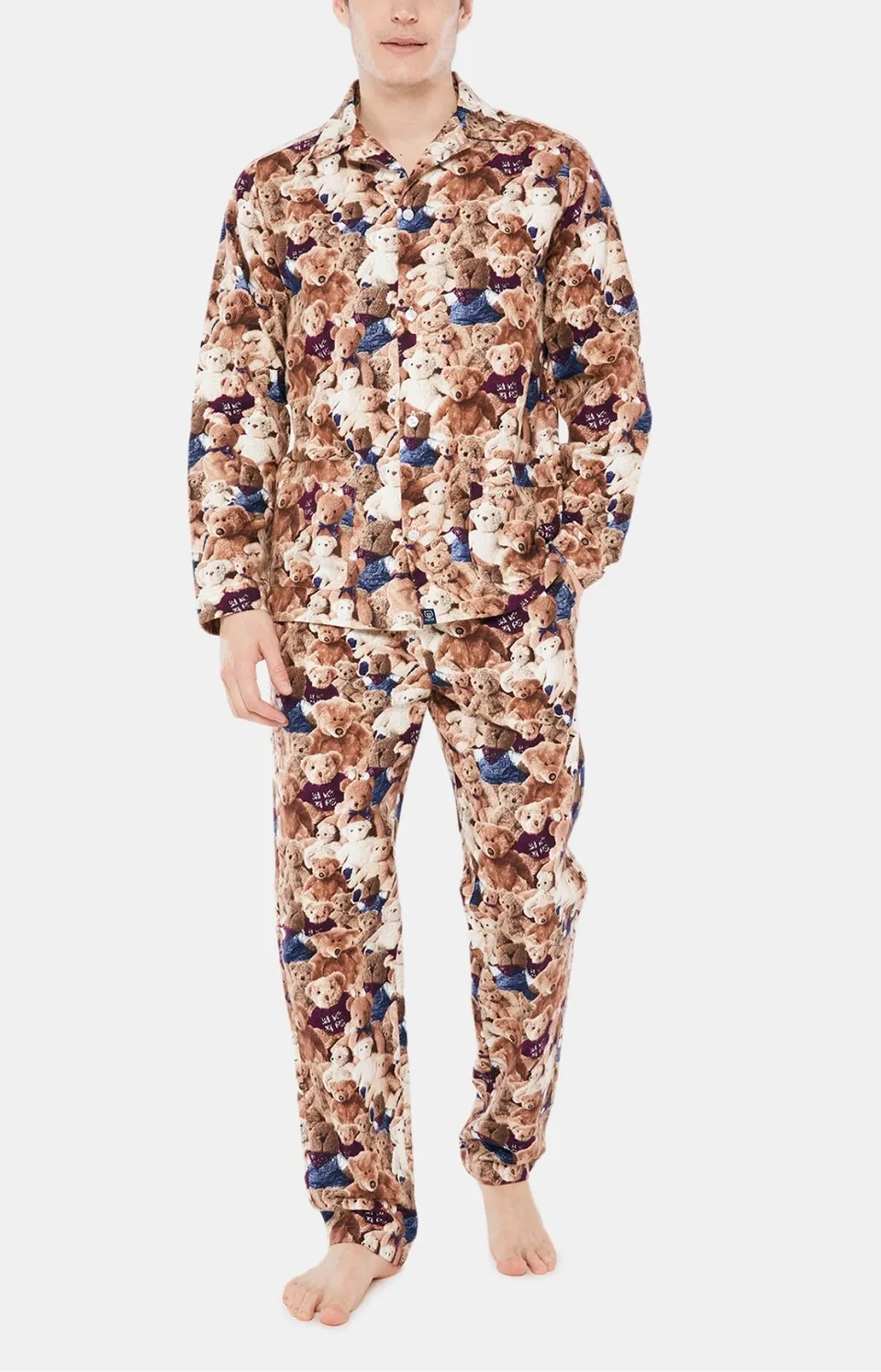 arthur-bob-teddy-pyjama-boutonn-coton-beige image 1