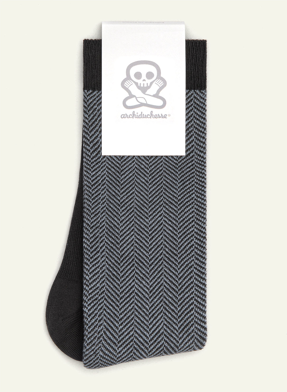 archiduchesse-fantaisie-chaussettes-chevronn-e-grise-coton image 3