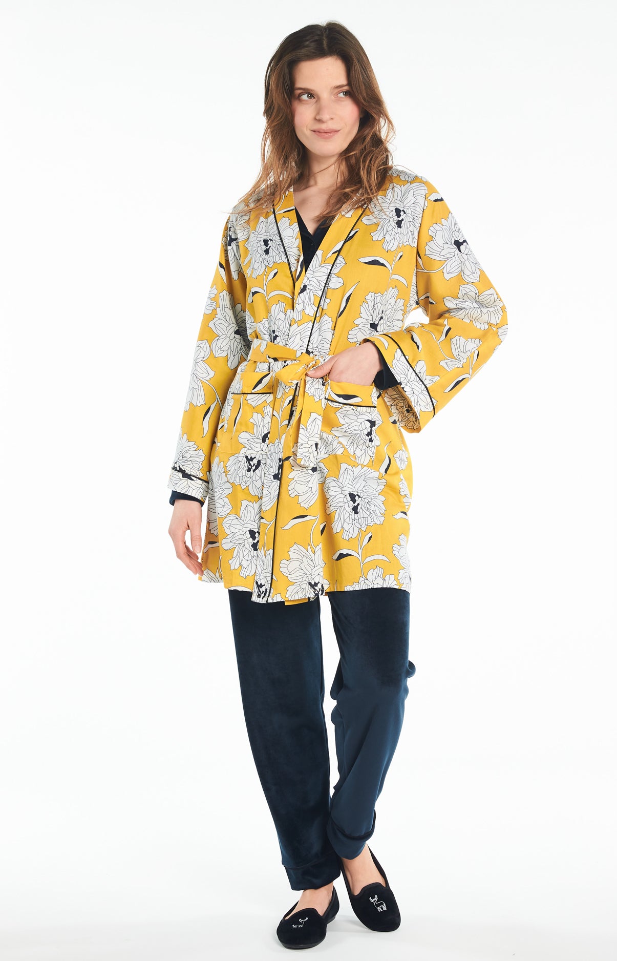 arthur-bob-simone-kimono-femme-jaune-coton-taille-3 image 2