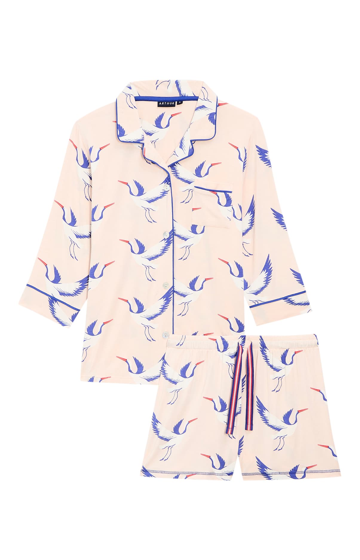 arthur-bob-birdie-pyjama-court-femme-poudre-modal image 3
