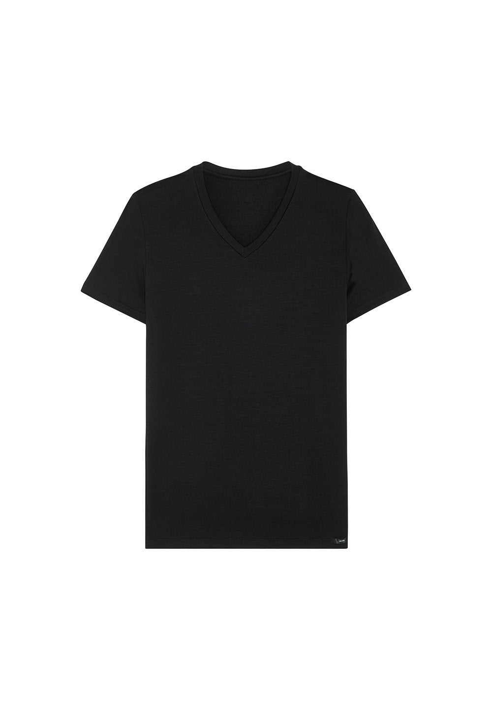 hom-tencel-soft-t-shirt-col-v-homme-noir-lyocell image 1