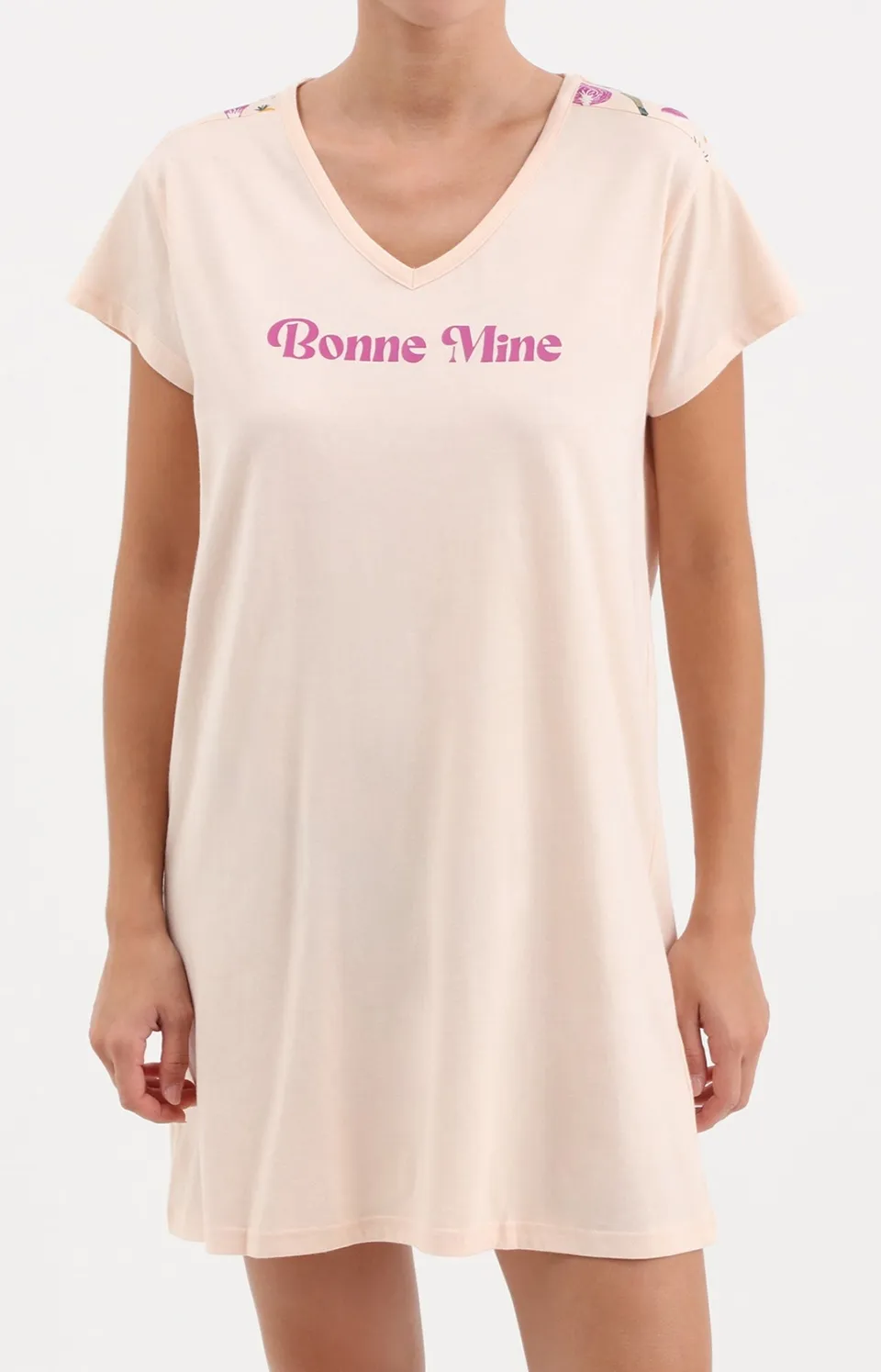 arthur-bob-bonne-mine-chemise-de-nuit-femme-rose-coton image 1