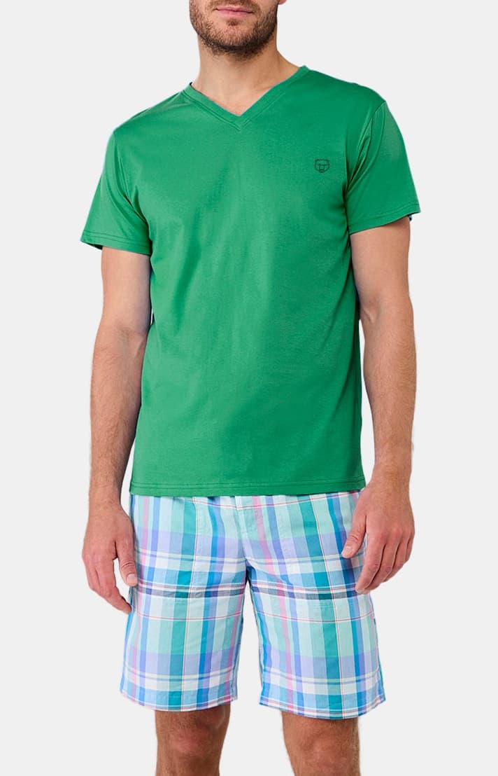 arthur-bob-tee-shirt-green-col-v-coton-bio image 4
