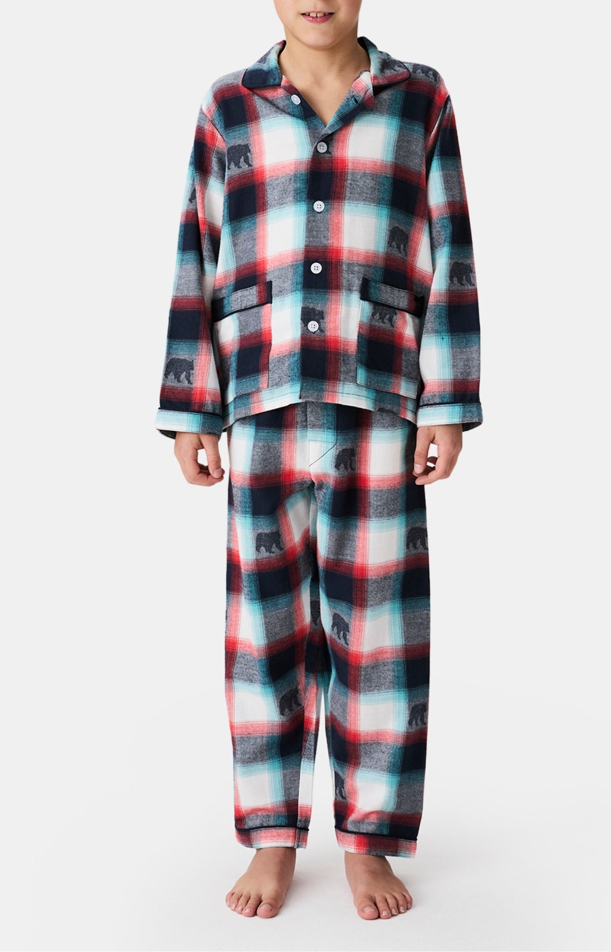 arthur-bob-pyjama-bouton-enfant-ours-bear-flanelle image 1