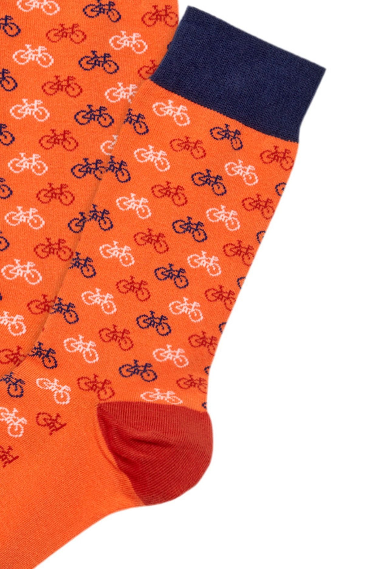 arthur-bob-petit-v-lo-chaussettes-homme-orange-coton-bio image 2