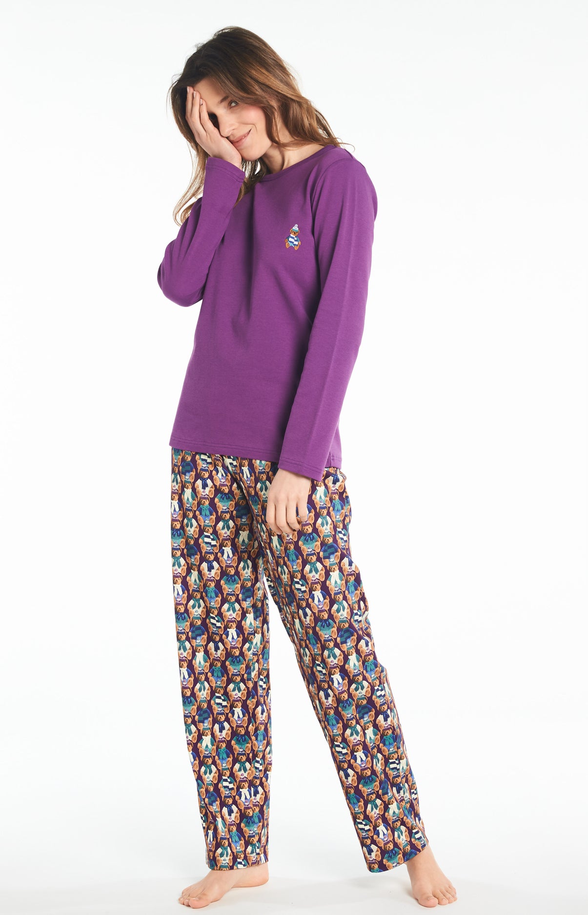 arthur-bob-teddy-violet-pyjama-femme-coton-bio image 5