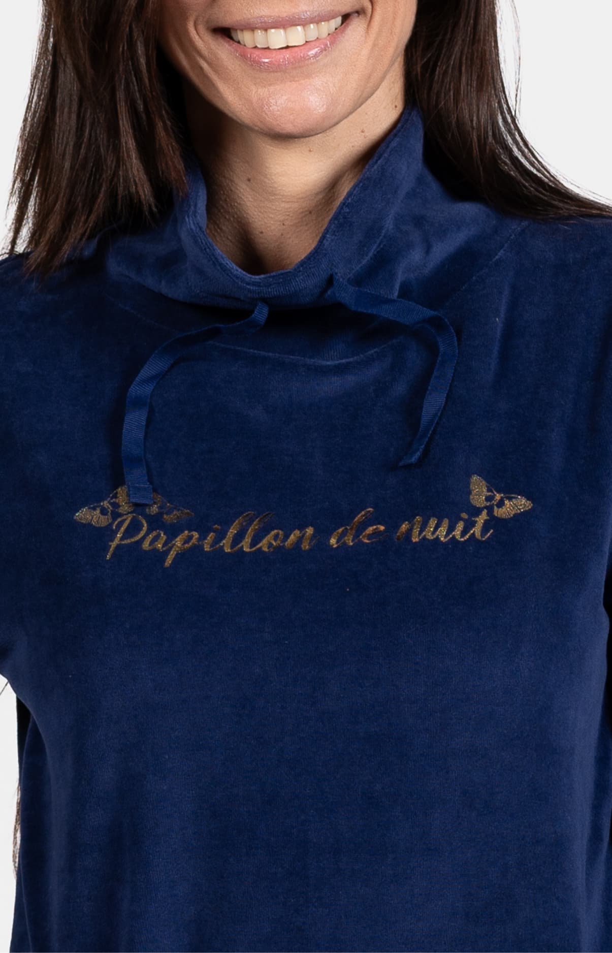 arthur-bob-papillon-de-nuit-pyjama-femme-marine-velours image 2