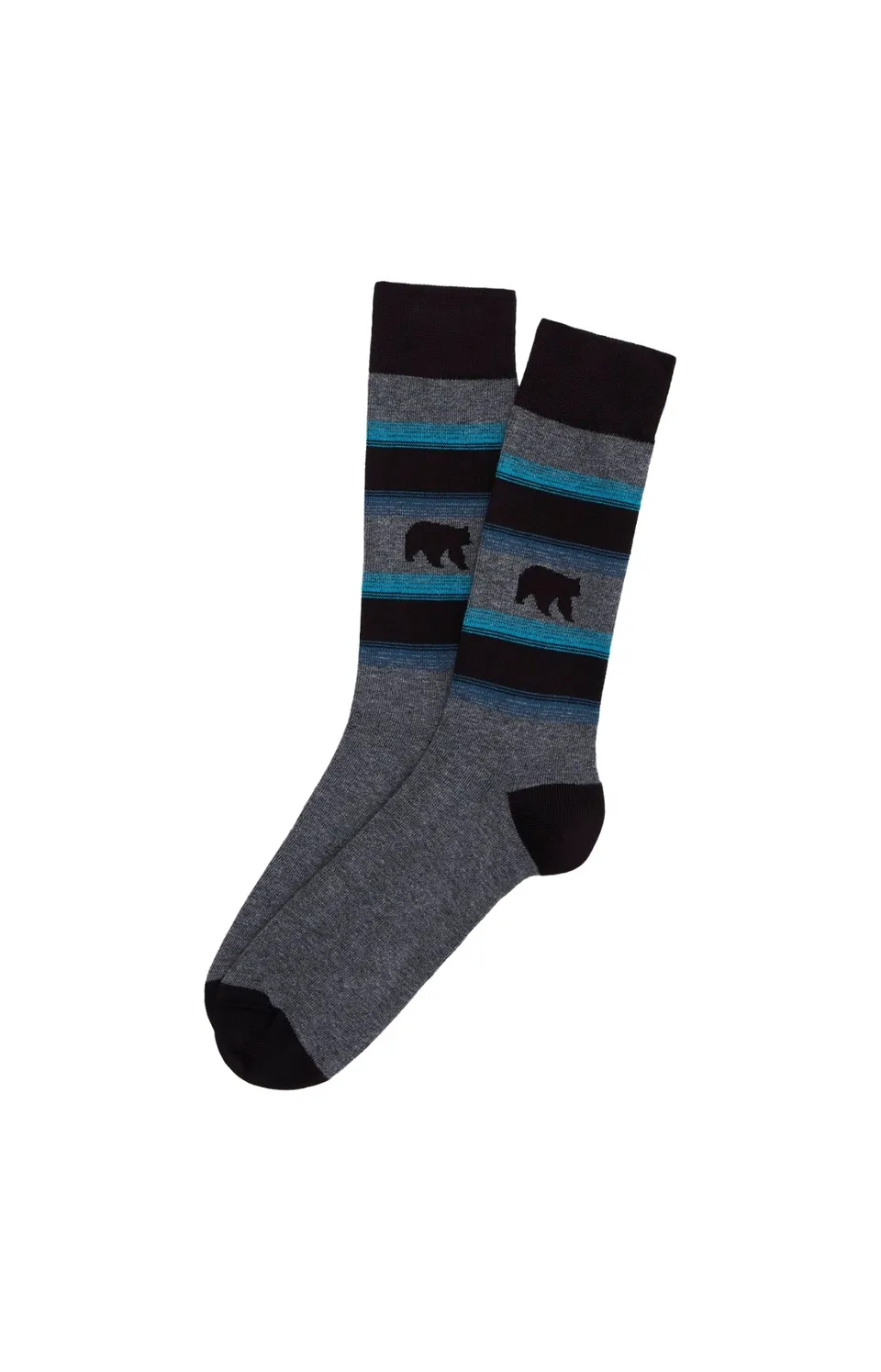 arthur-bob-bear-noir-chaussettes-homme-coton-noir image 1