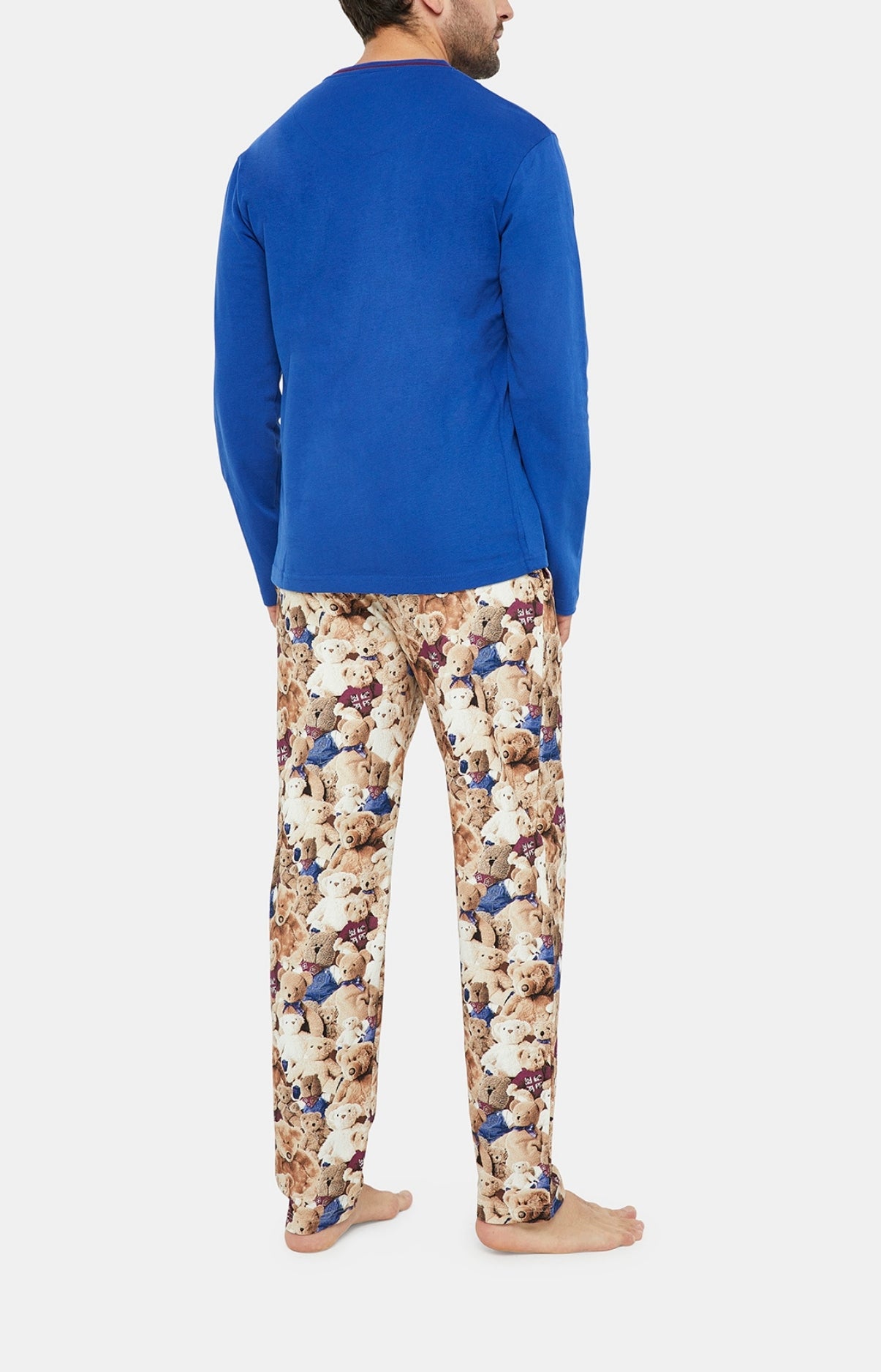 arthur-teddy-bleu-pyjama-homme-beige-m-coton-pais image 4