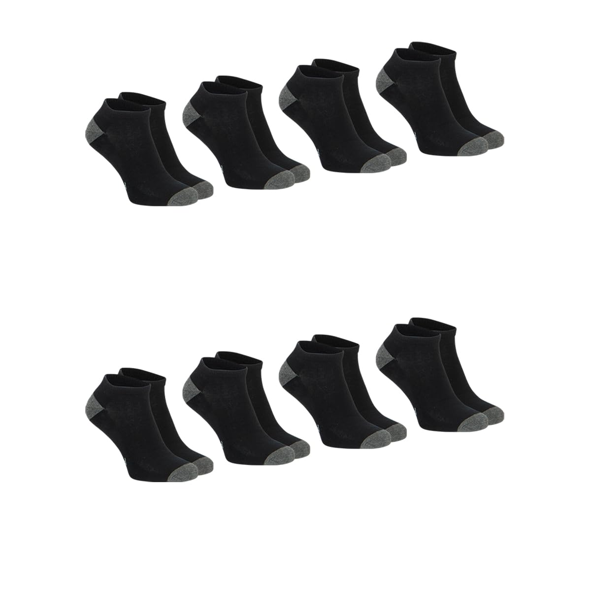 athena-ecopack-lot-8-socquettes-homme-noir-gris image 1