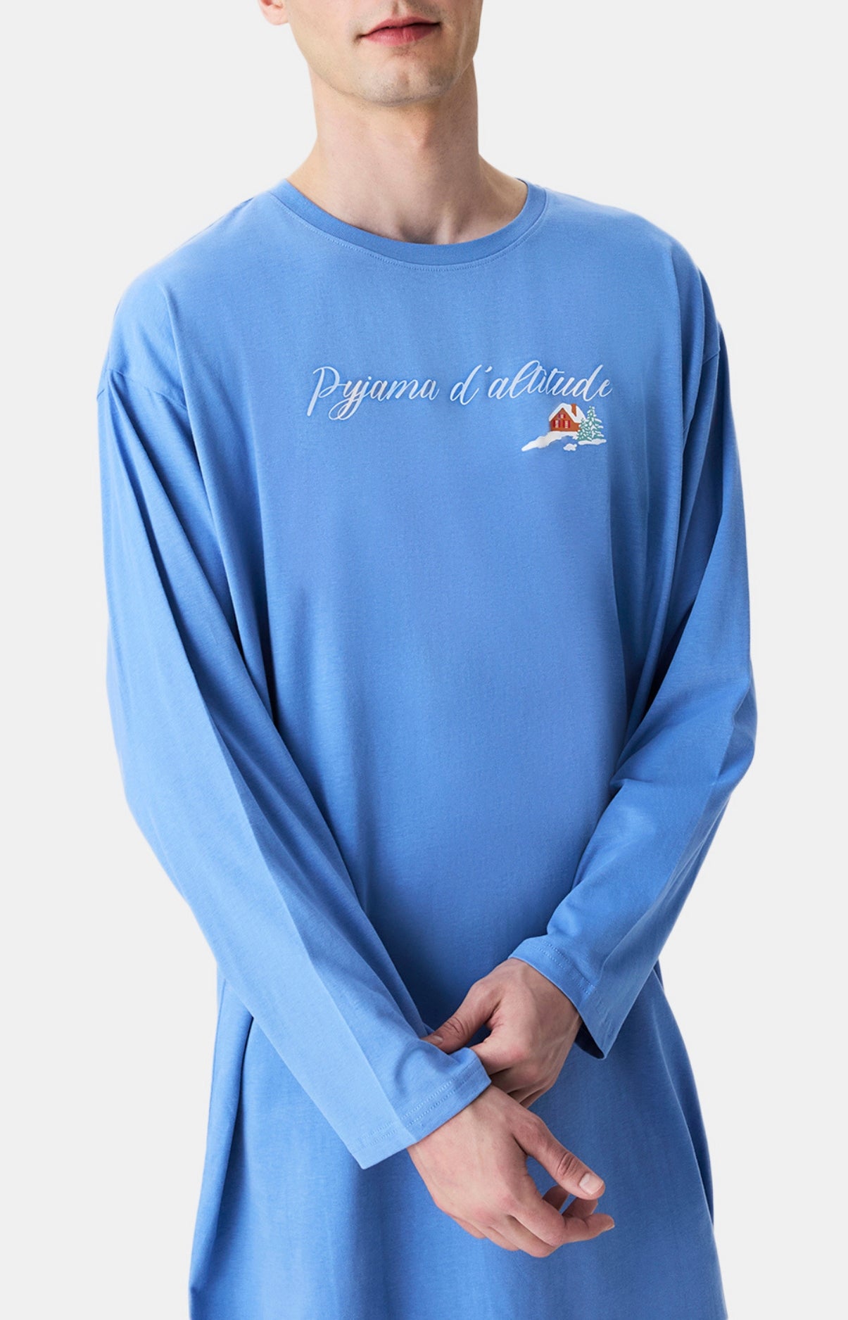 arthur-bob-no-l-en-altitude-chemise-de-nuit-bleu-coton-bio image 4