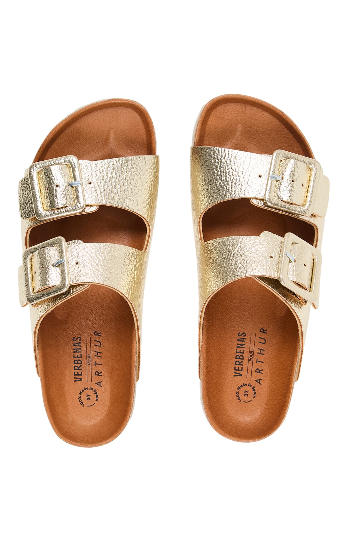 arthur-bob-sandales-cuir-mules-femme-gold image 3