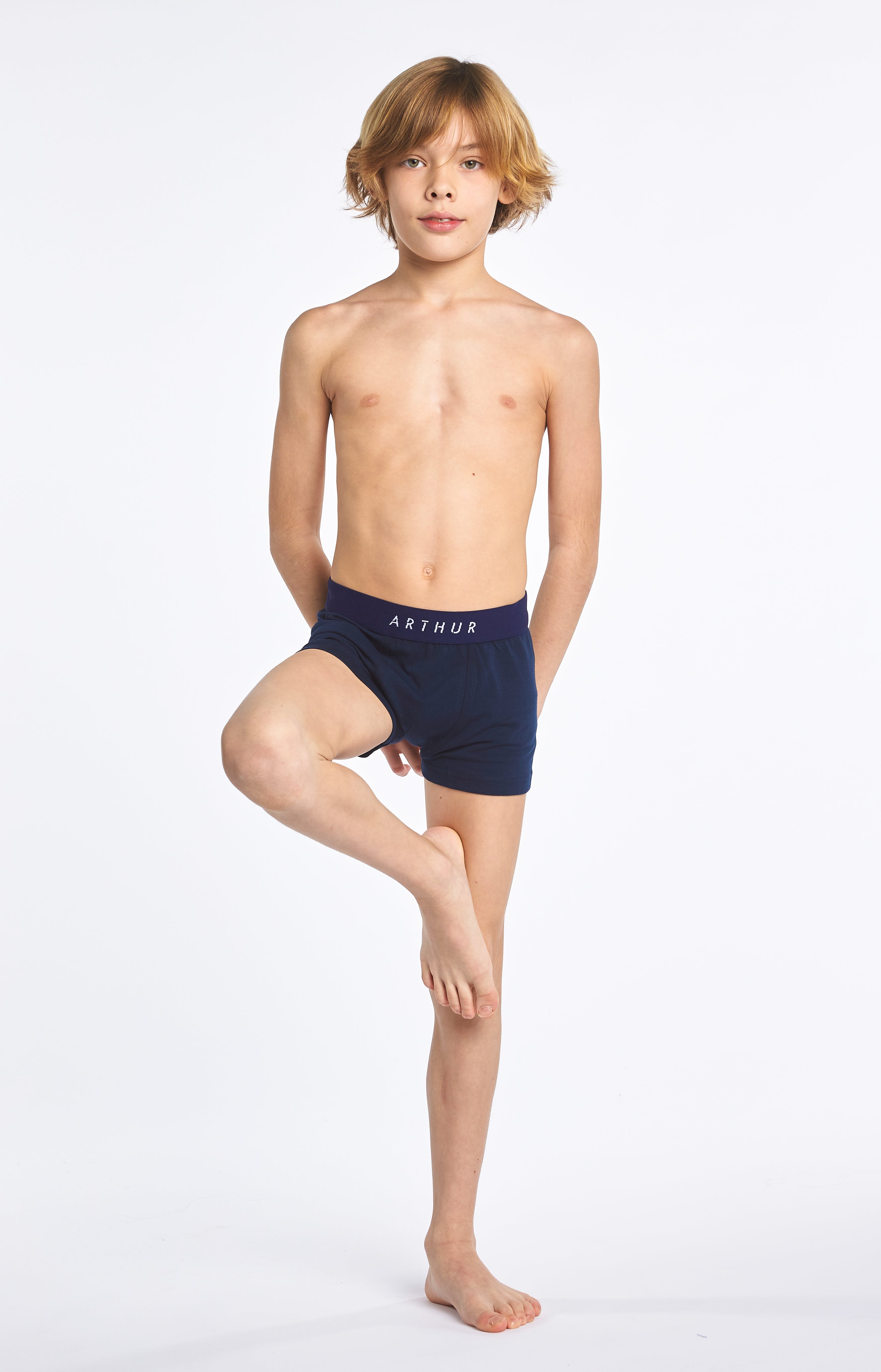 arthur-bob-boxer-uni-marine-6-16-ans-coton-bio image 4