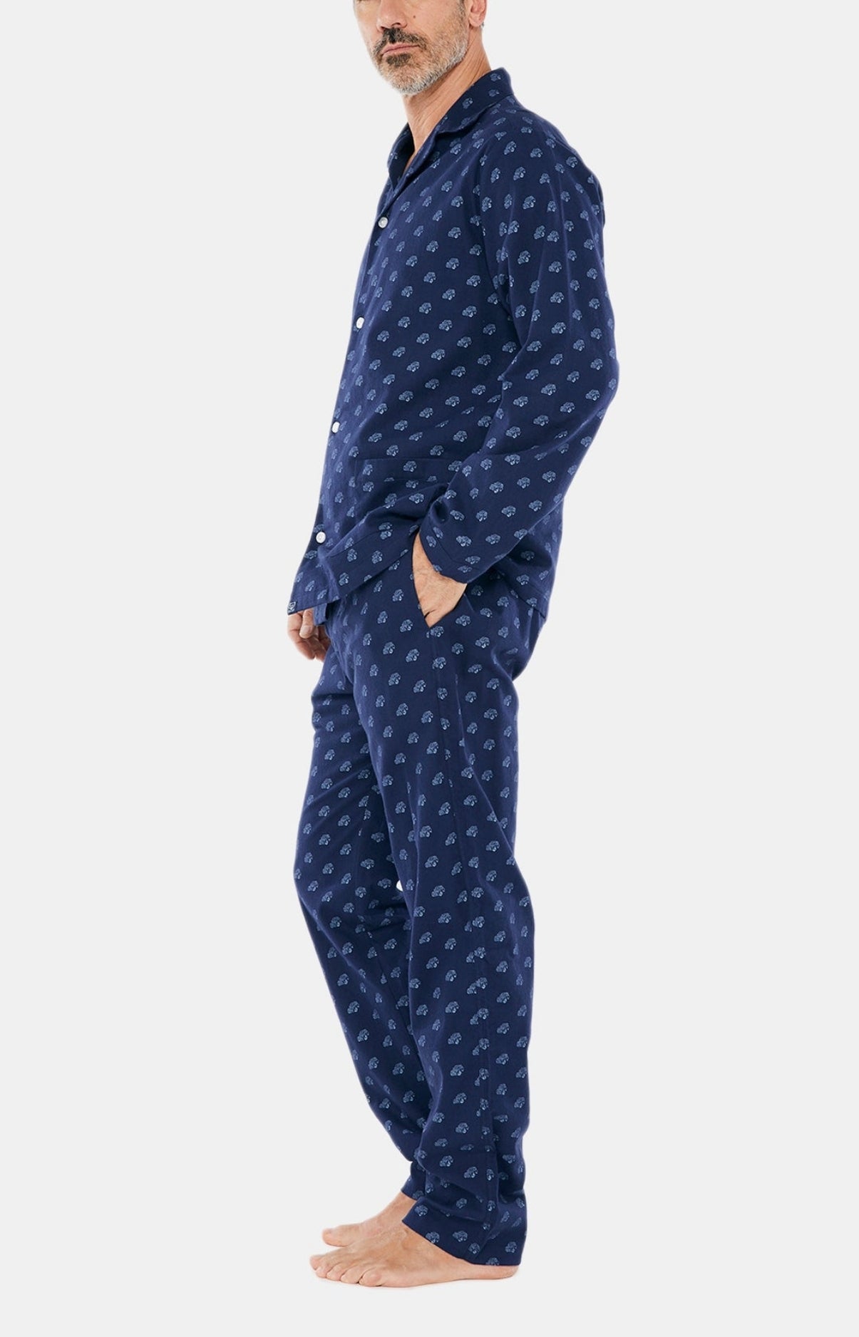 arthur-2cv-pyjama-homme-marine-coton-pilou-chemise-boutonn-e image 5