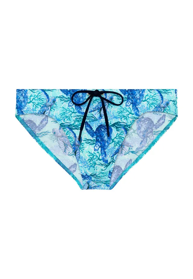 hom-h-fresh-tartane-slip-de-bain-homme-bleu-imprim image 1