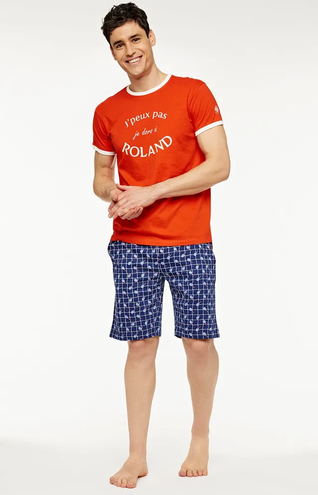 arthur-bob-roland-garros-pyjashort-homme-coton-marine image 1