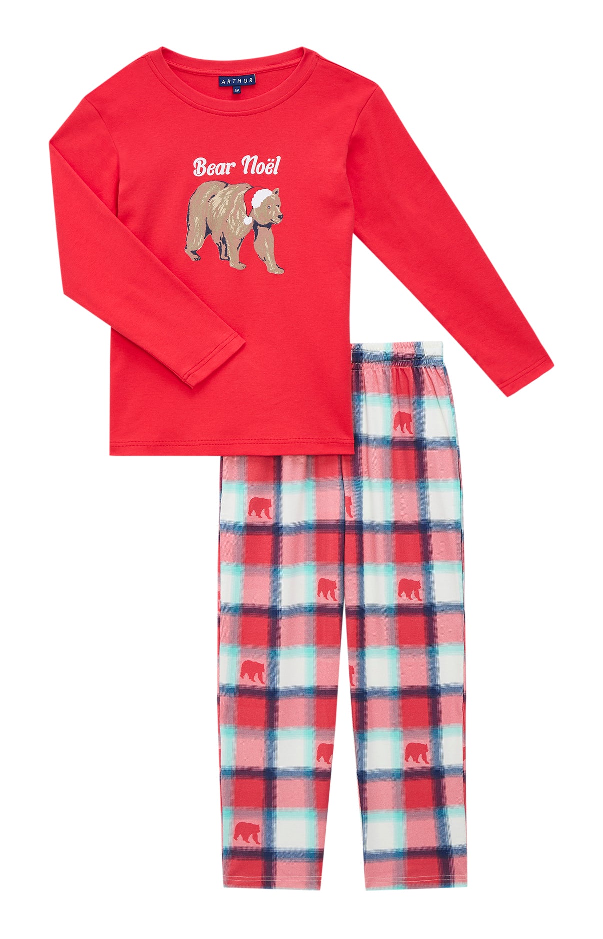 arthur-bob-bear-no-l-pyjama-enfant-rouge-coton-bio image 3