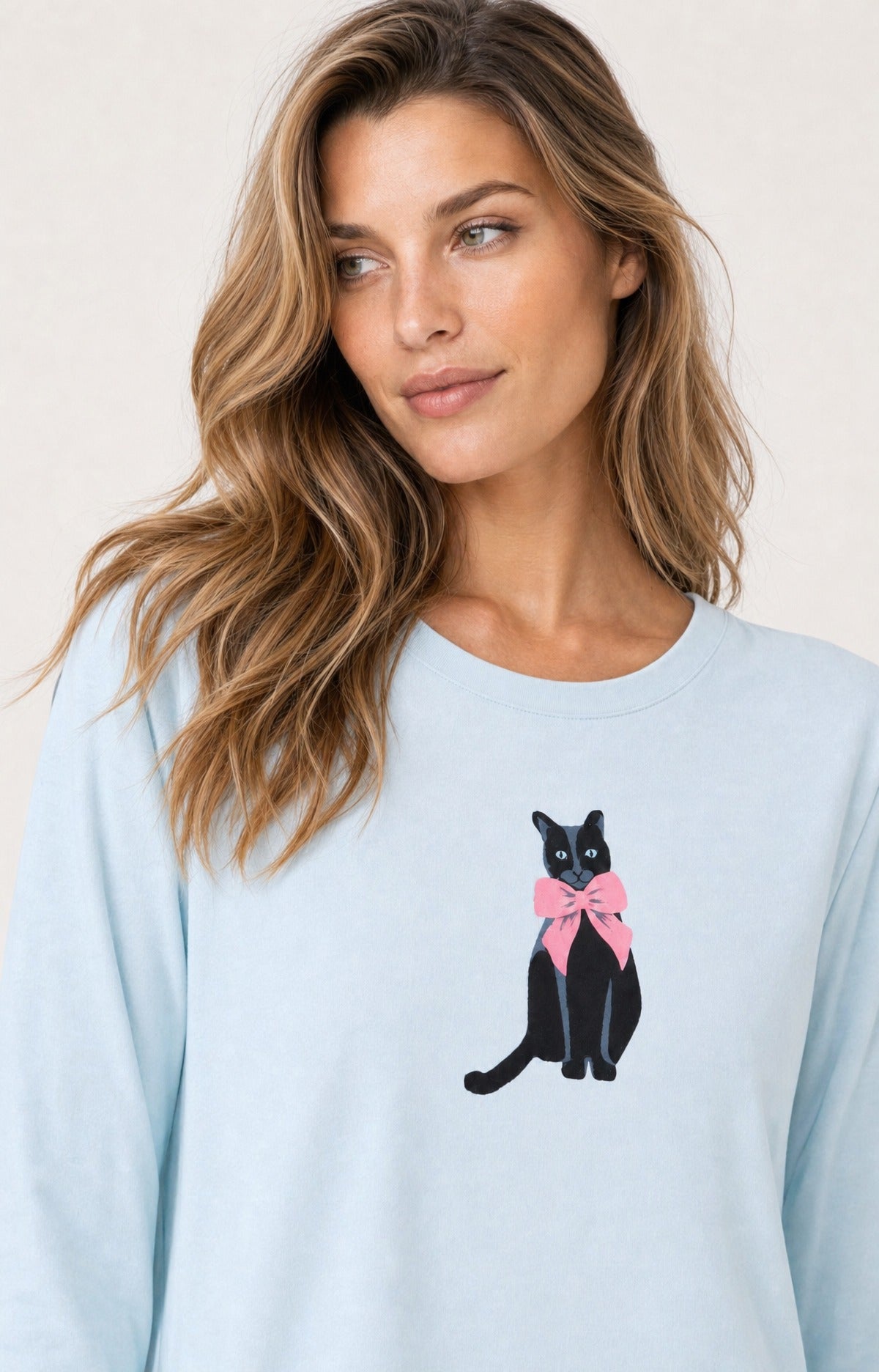 arthur-bob-kitty-pyjama-ivoire-femme-coton-bio-chat image 2