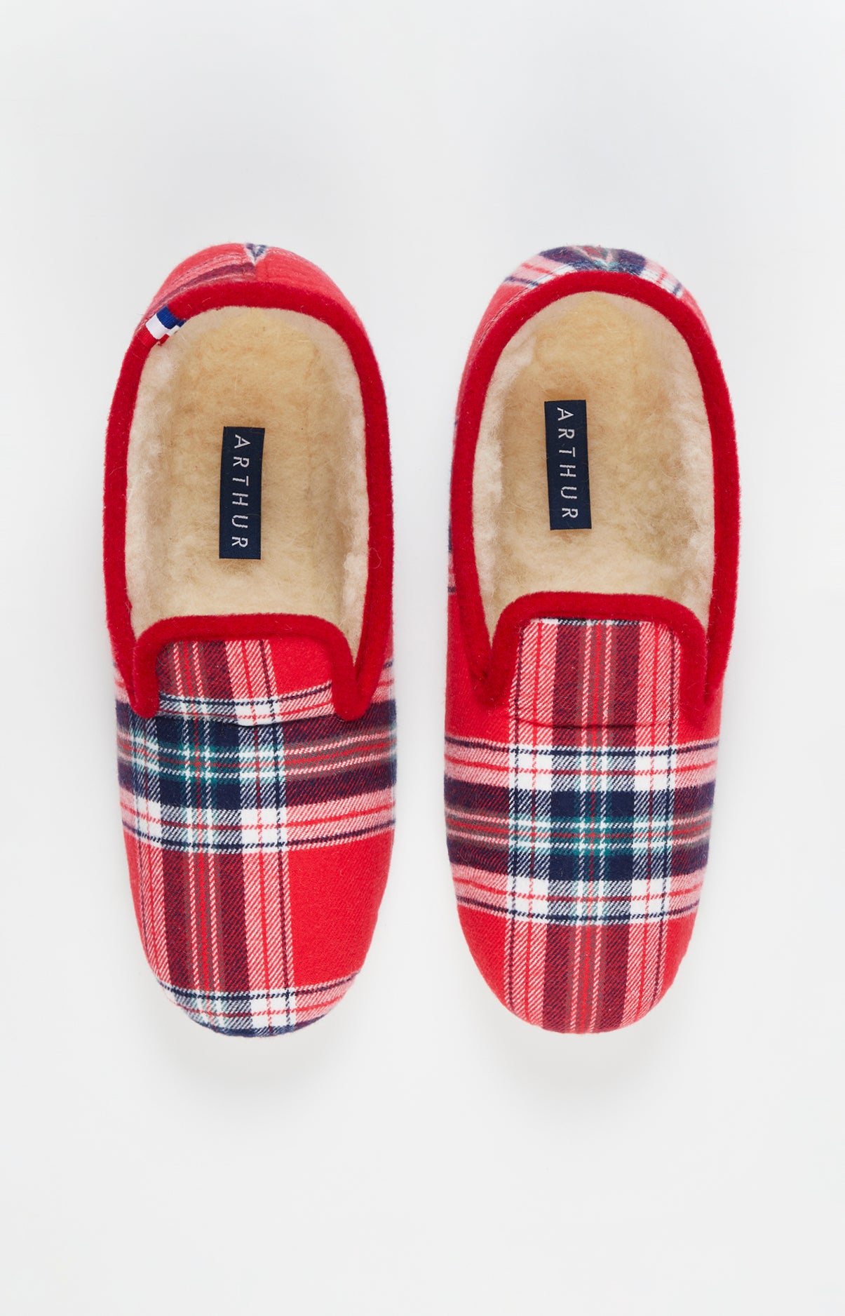 arthur-bob-logan-charentaises-homme-rouge-tartan-laine image 2