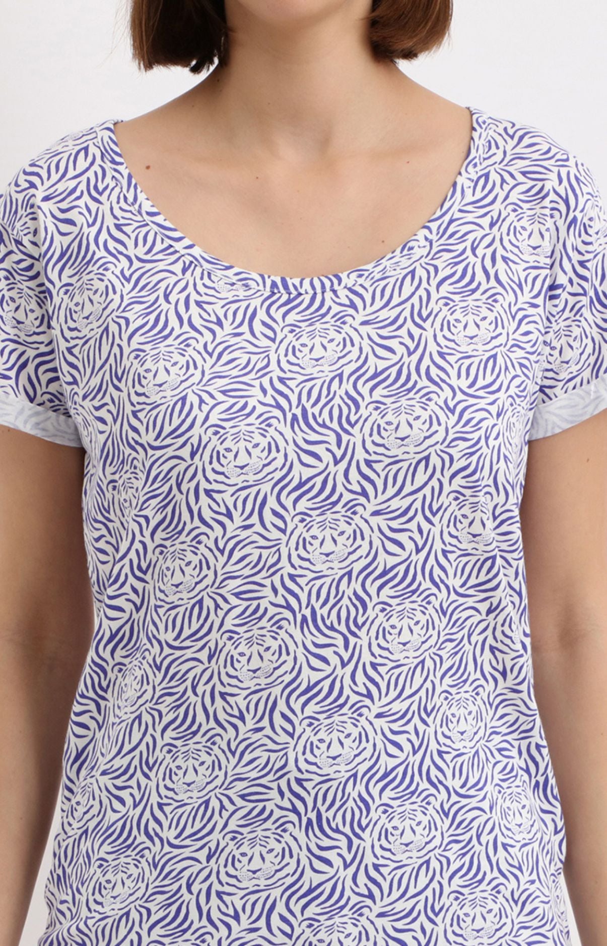 arthur-bob-pyjashort-tigre-blanc-coton-femme image 2