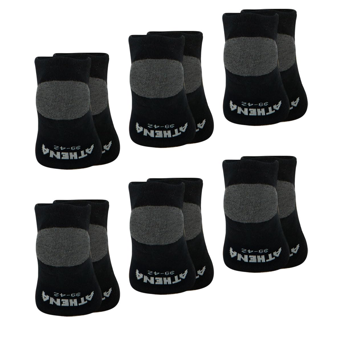 athena-ecopack-sport-socquettes-homme-lot-6-blanc-gris image 2