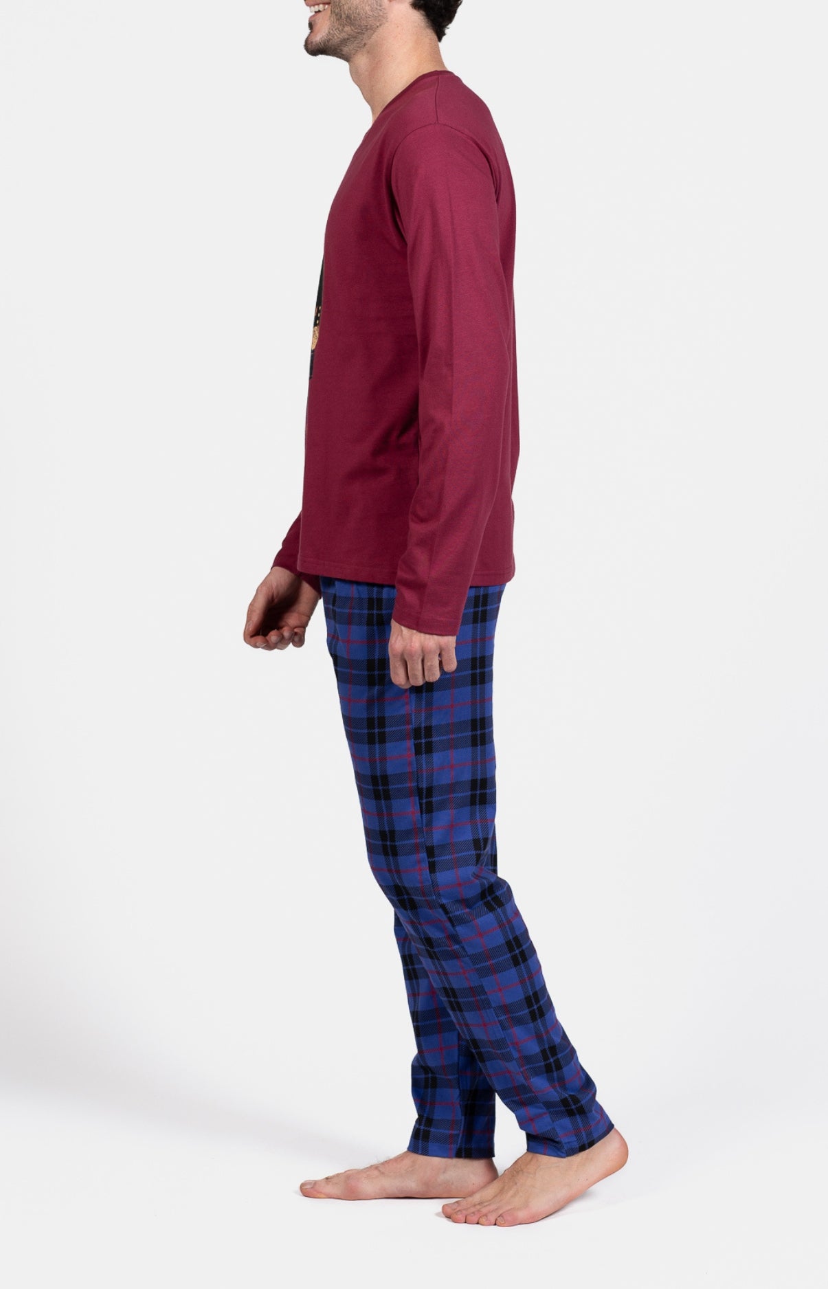 arthur-bob-boston-pyjama-long-coton-homme-marine image 5