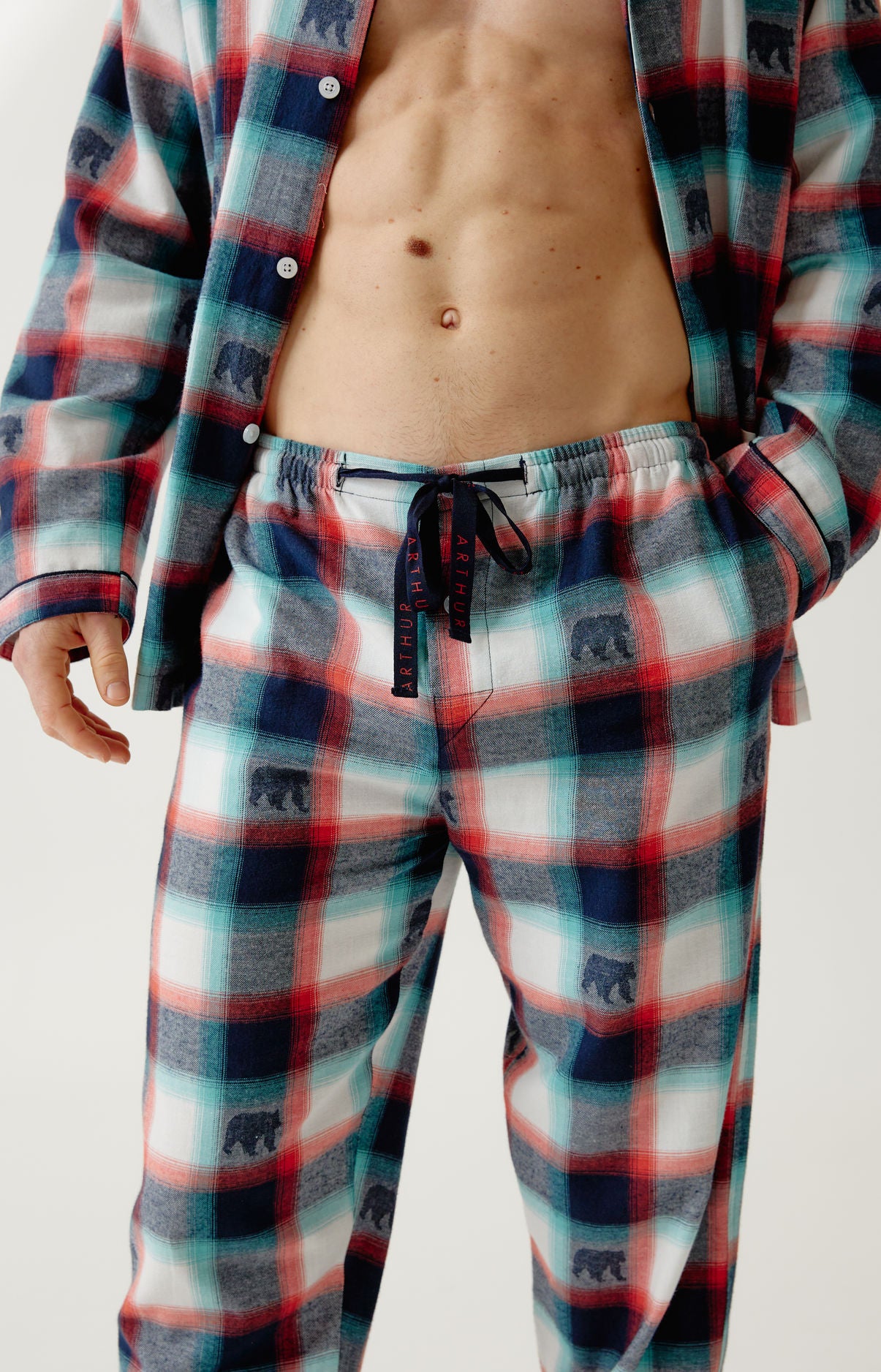 arthur-bob-bear-pyjama-homme-marine-flanelle image 5