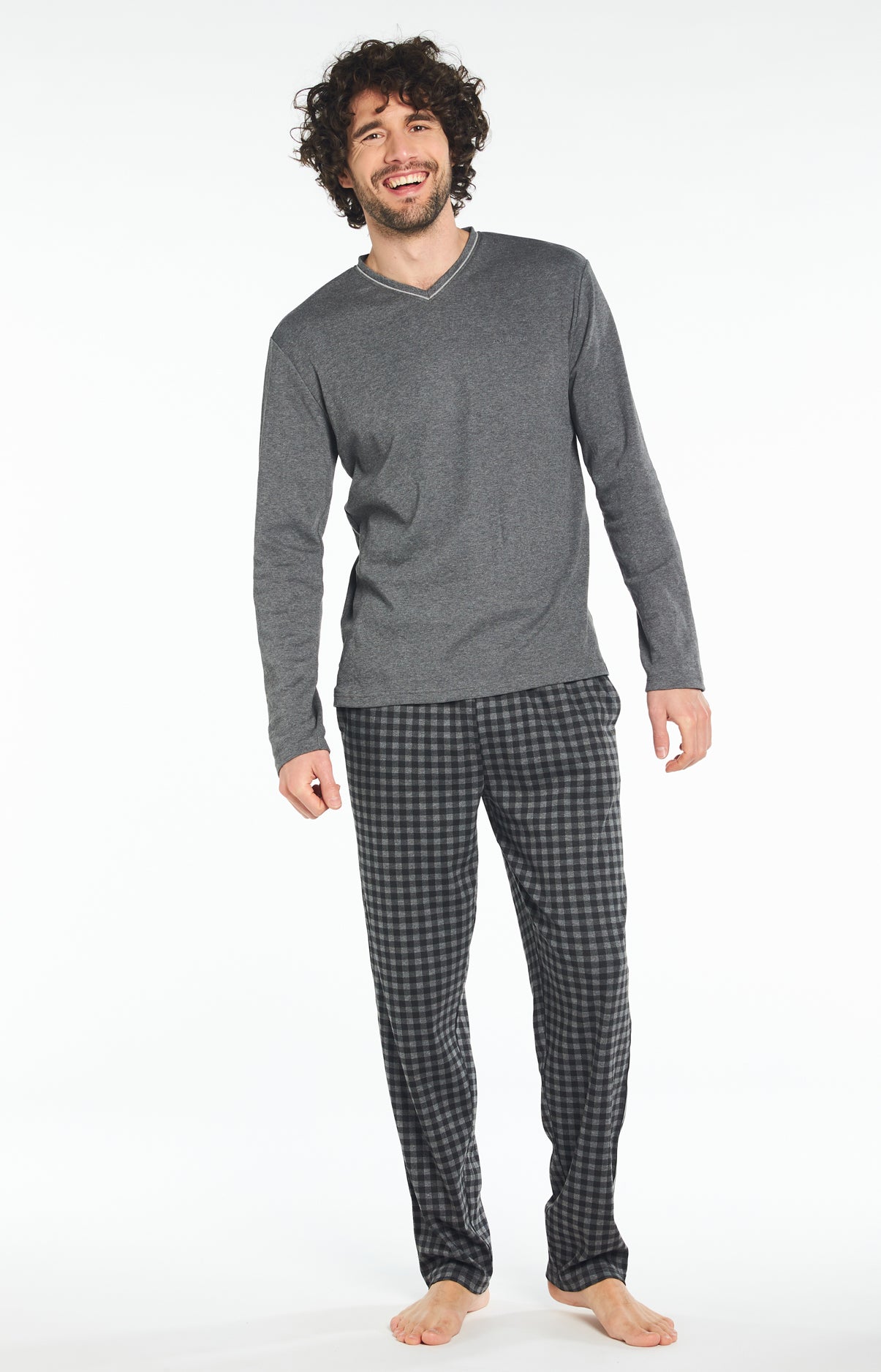 arthur-bob-karl-pyjama-long-homme-noir-interlock image 2