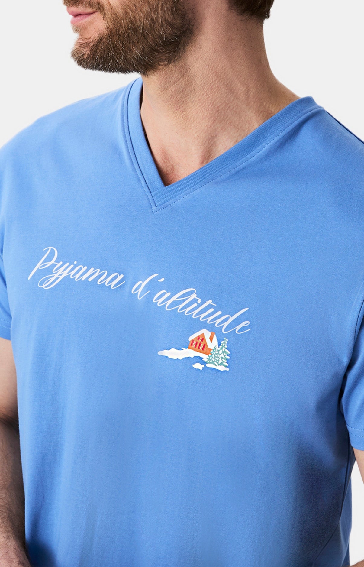 arthur-bob-pyjashort-homme-coton-bio-no-l-en-altitude-ciel image 2