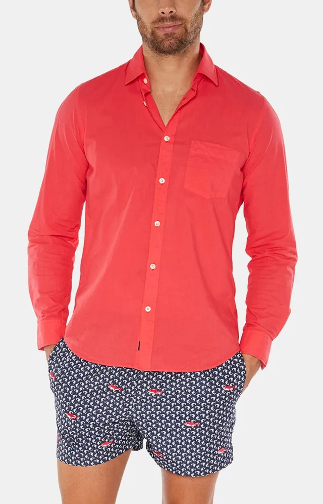 arthur-bob-chemise-voile-coton-rouge-chemise-homme image 1