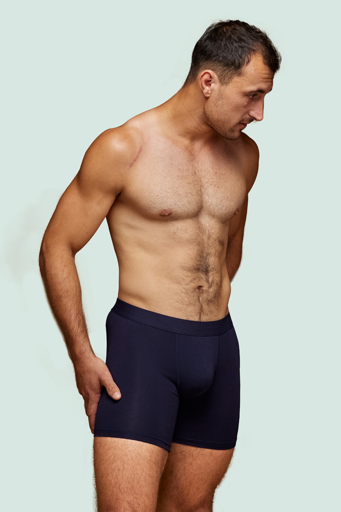 p-trone-boxer-sport-mi-long-homme-bordeaux-tencel image 5