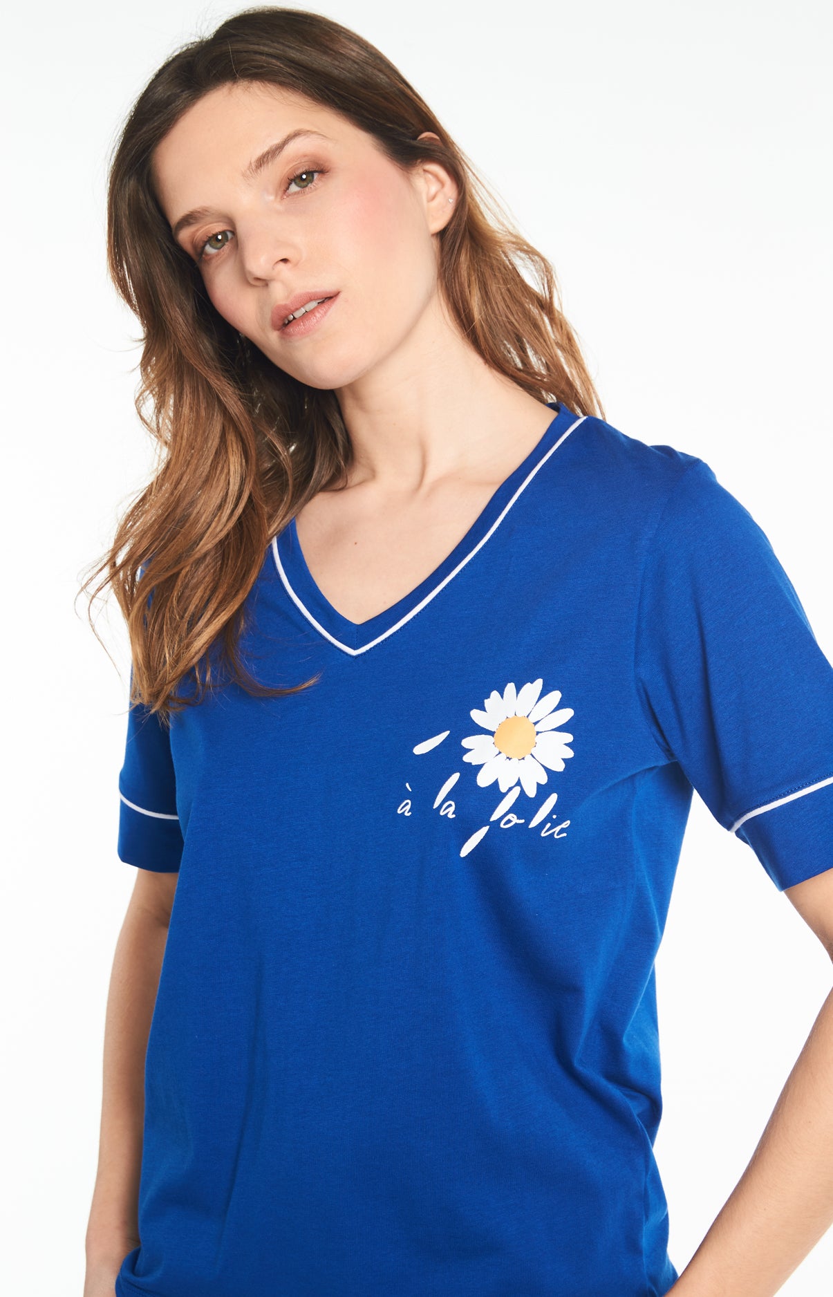 arthur-bob-pyjama-paquerette-long-azur-coton-bio-floral image 4