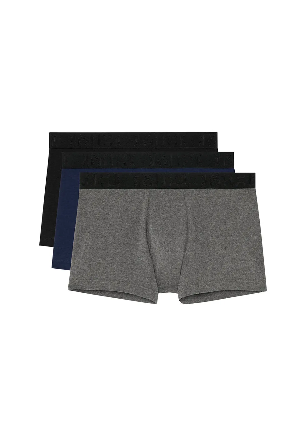 hom-boxerlines-boxer-x3-noir-marine-gris-coton image 1