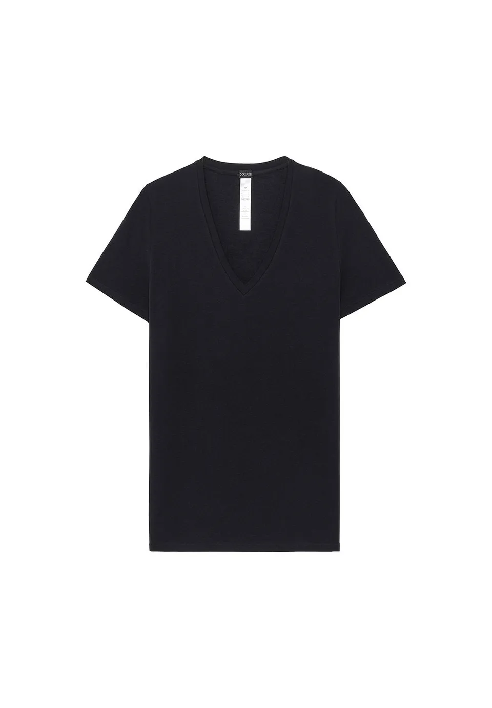 hom-supreme-cotton-tee-shirt-col-v-homme-noir-coton-stretch image 1